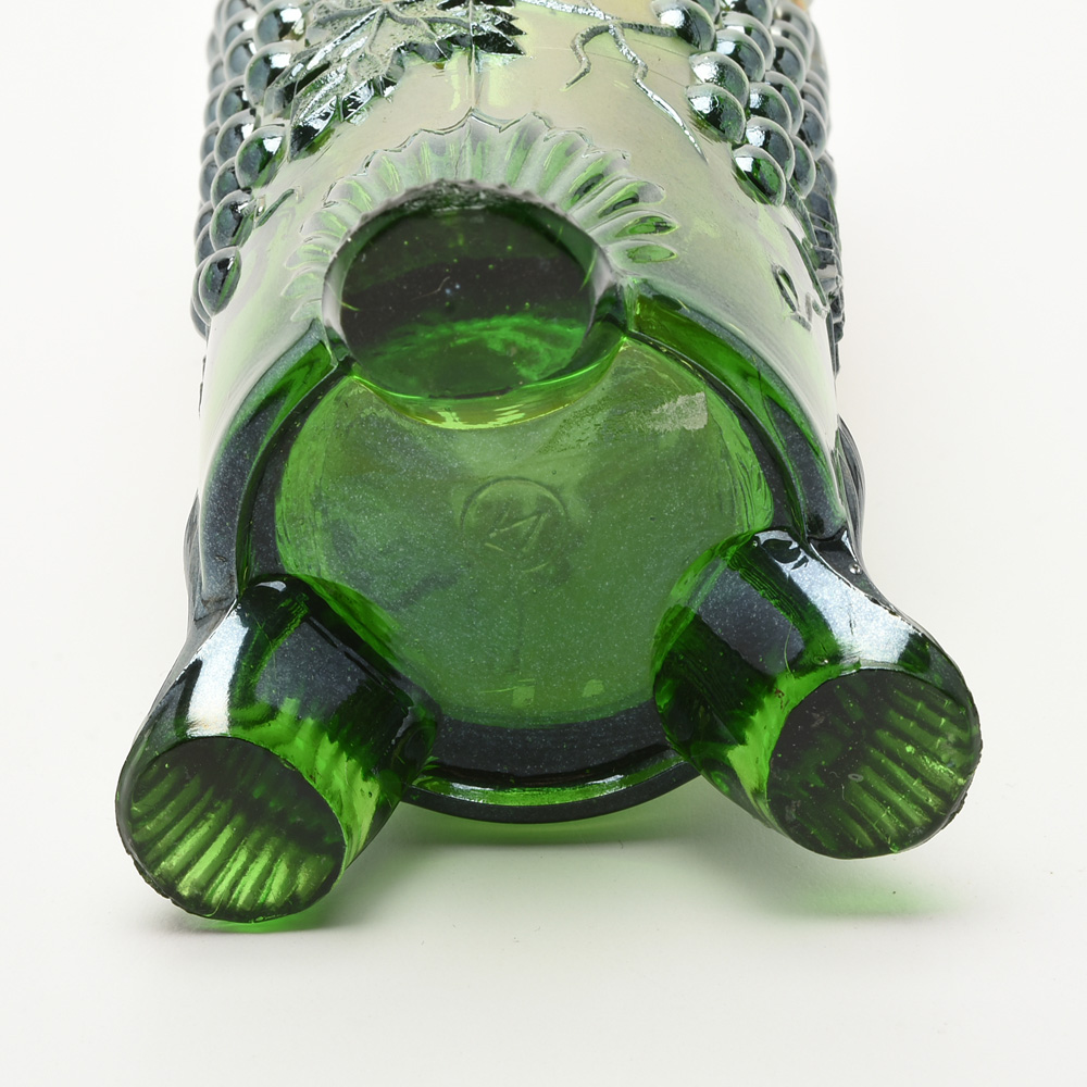 Vintage Northwood Carnival Glass "Grape and Cable" Hatpin Holder and Pins