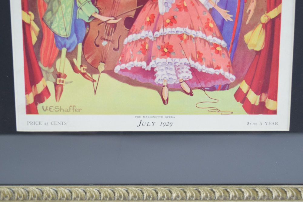 July 1929 "The Etude Music Magazine" Offset Lithograph Cover After V.E. Shaffer