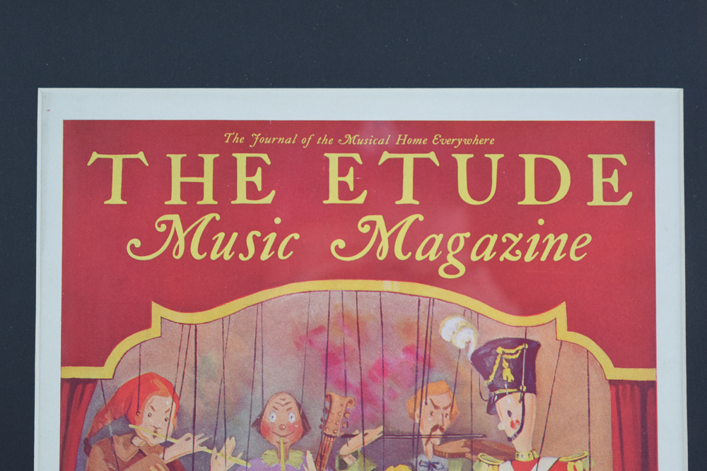 July 1929 "The Etude Music Magazine" Offset Lithograph Cover After V.E. Shaffer