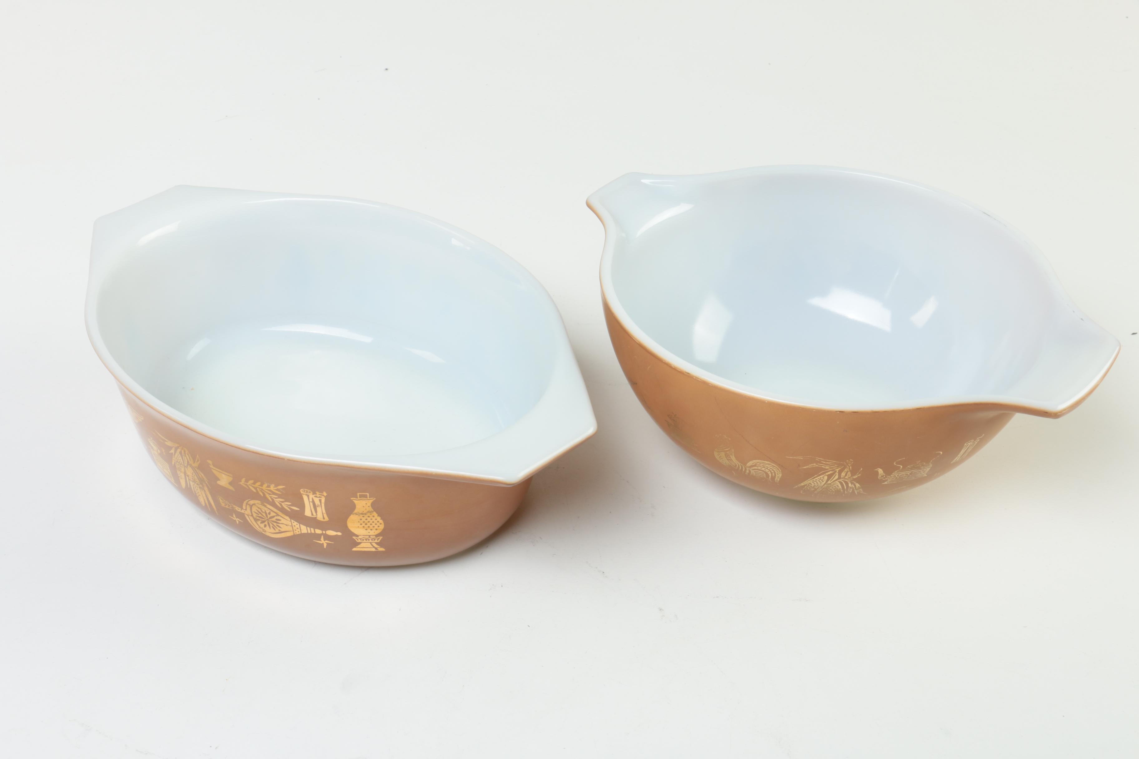 Vintage Pyrex "Early American" Bakeware and Mixing Bowls