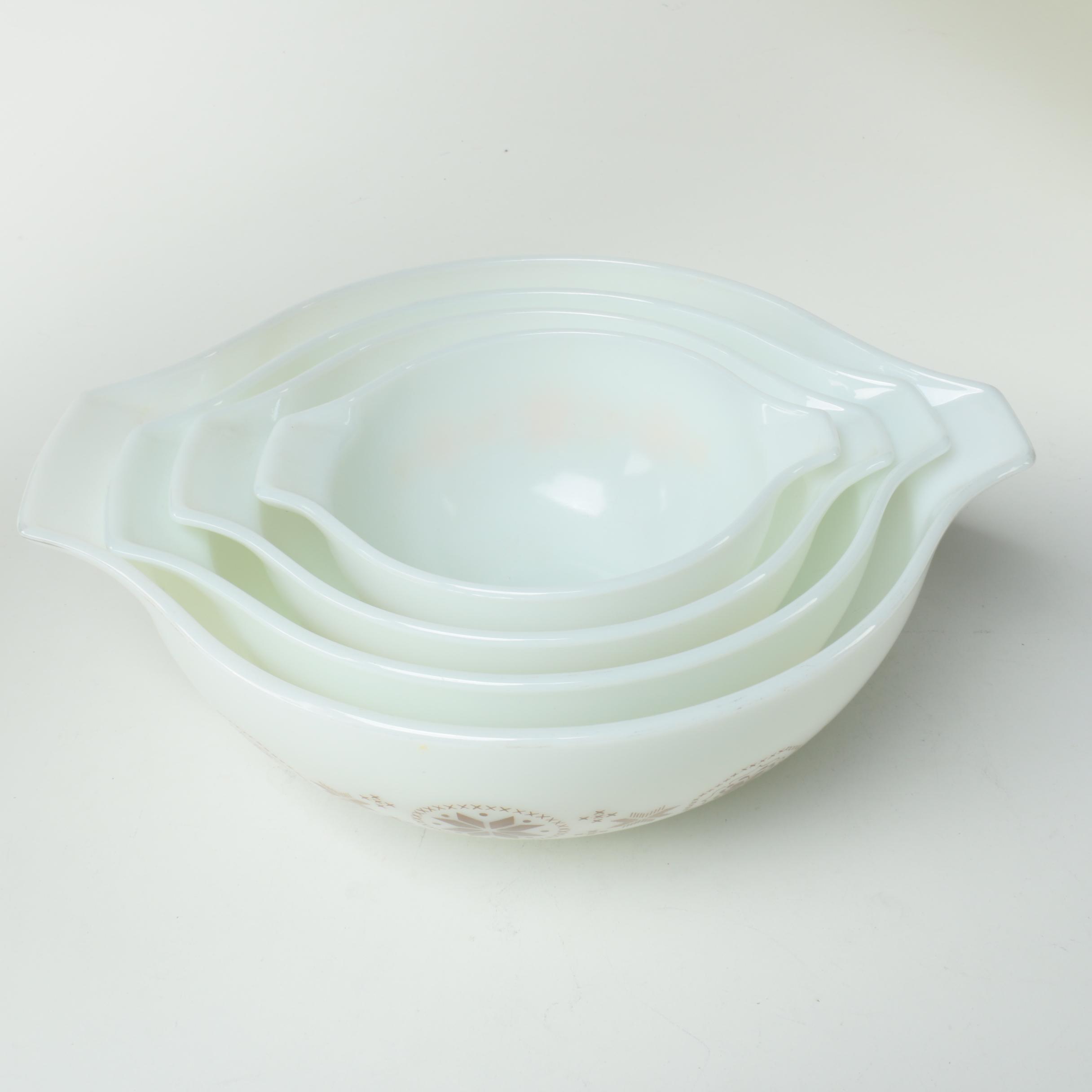 Vintage Pyrex "Town and Country" Casserole Dishes and Mixing Bowls 1963-67