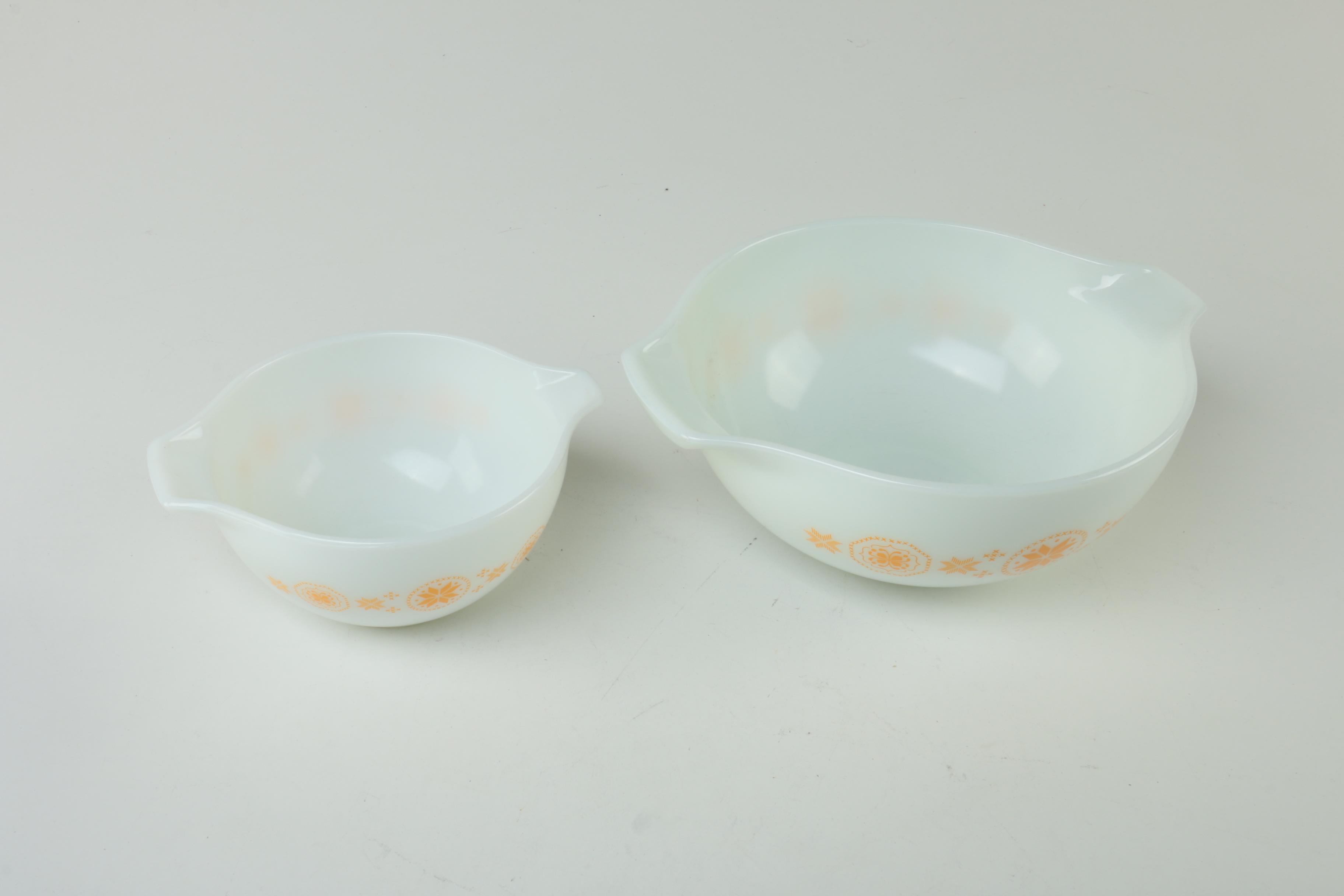 Vintage Pyrex "Town and Country" Casserole Dishes and Mixing Bowls 1963-67