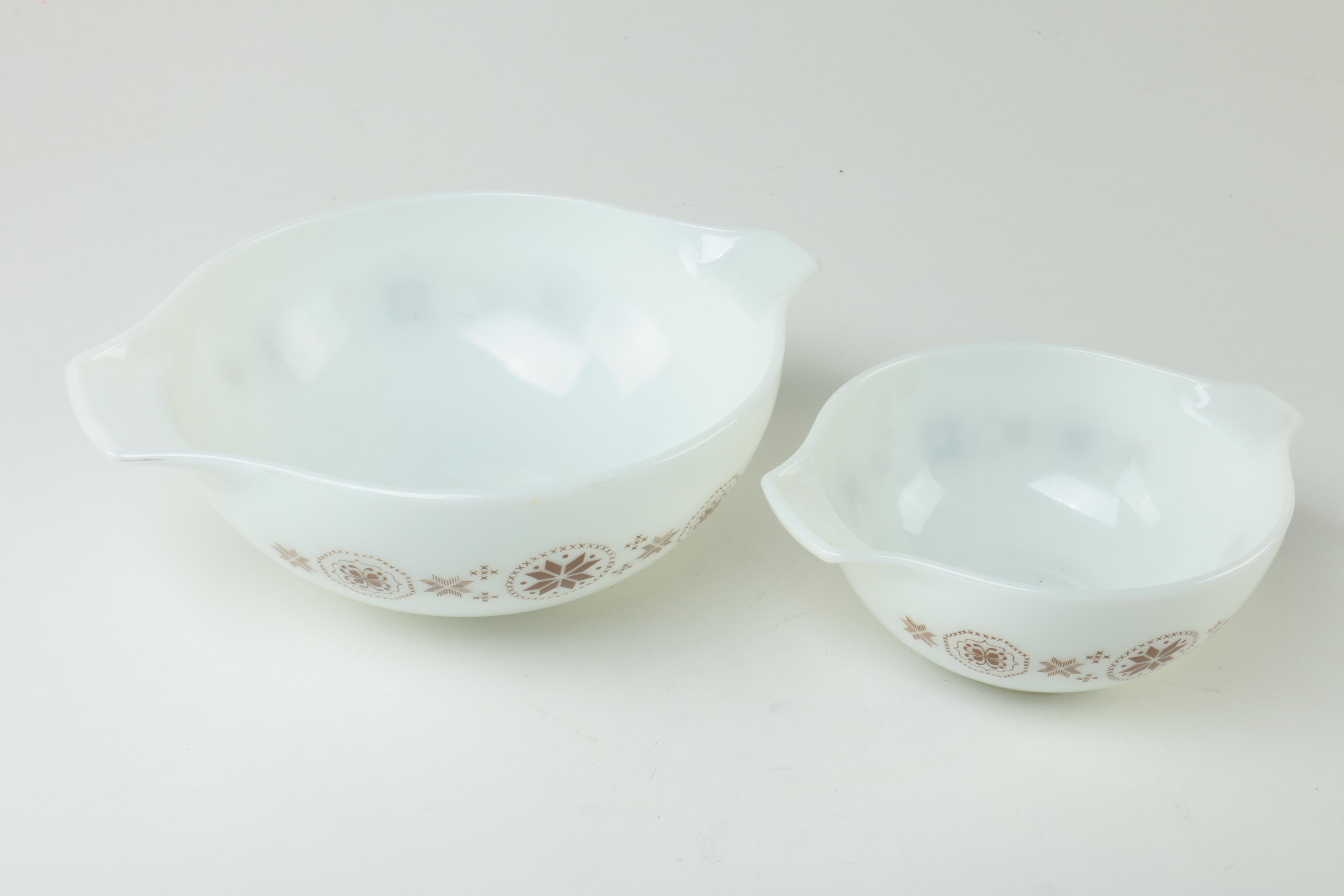 Vintage Pyrex "Town and Country" Casserole Dishes and Mixing Bowls 1963-67