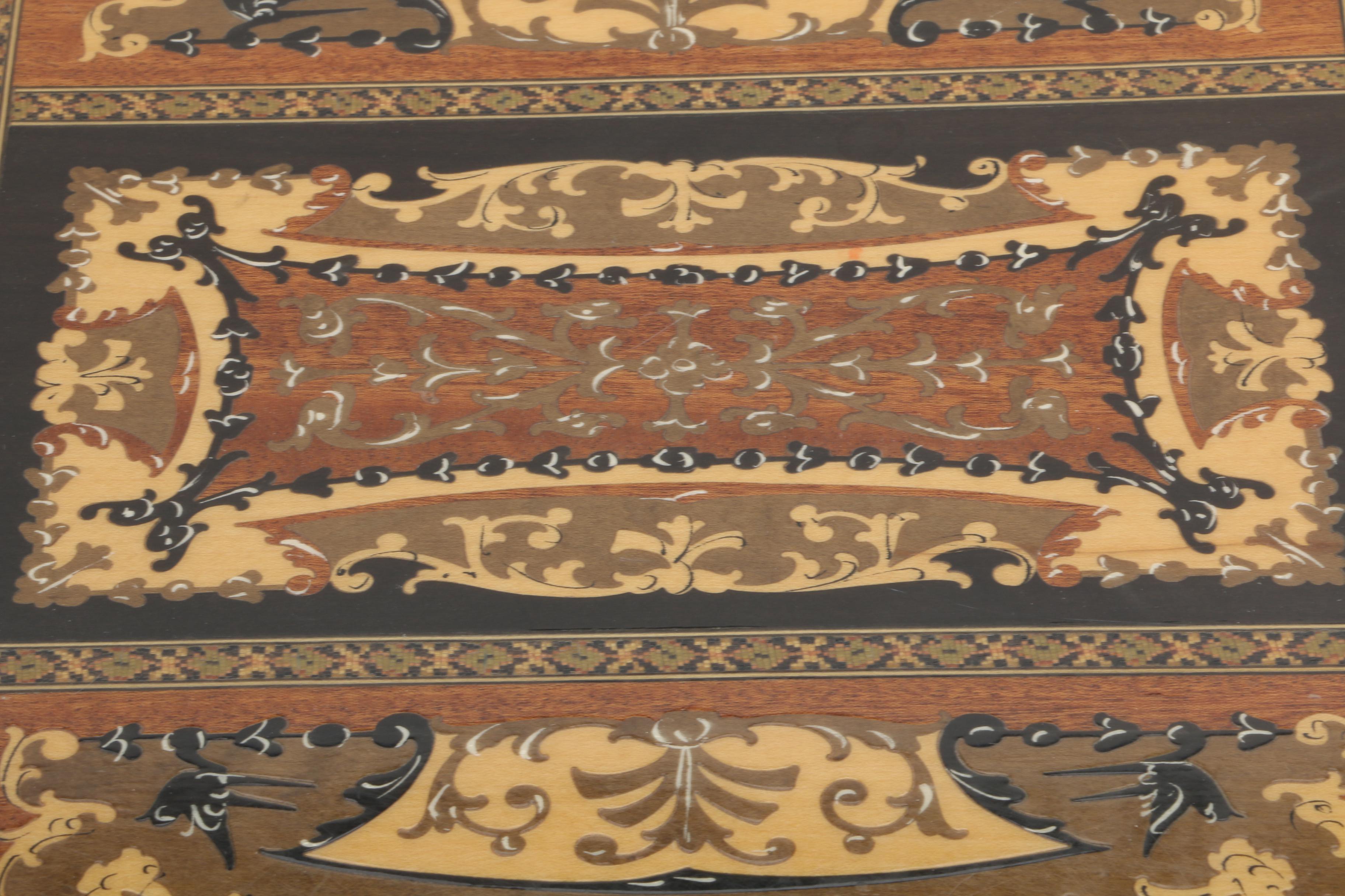 Marquetry Inlaid Reuse Music Box Table by Florentia