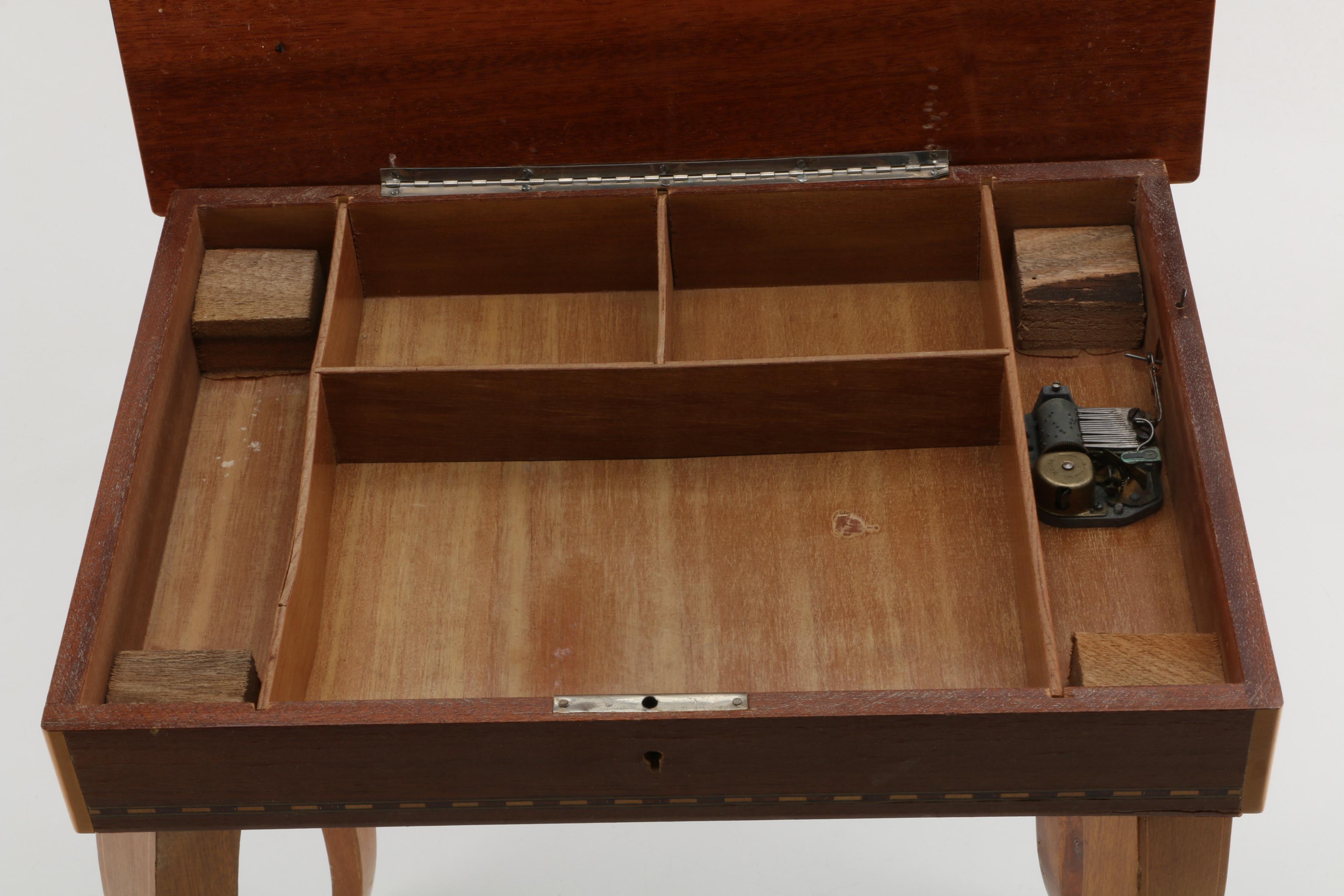 Marquetry Inlaid Reuse Music Box Table by Florentia