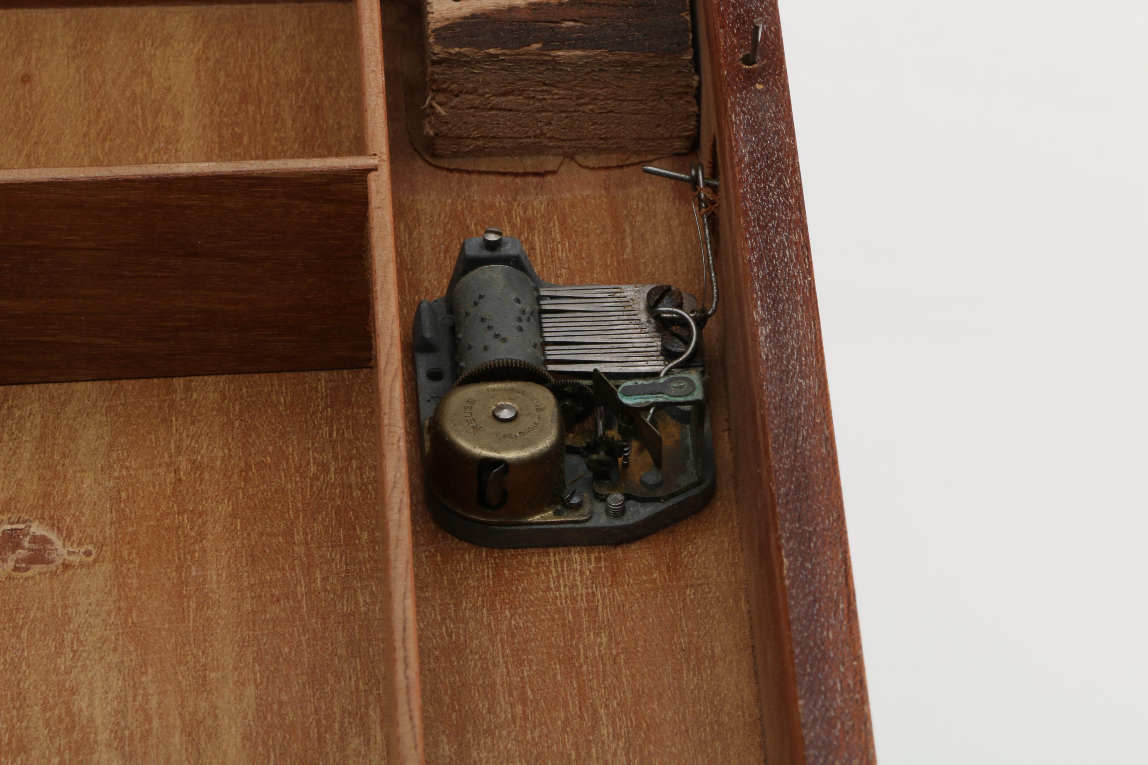 Marquetry Inlaid Reuse Music Box Table by Florentia