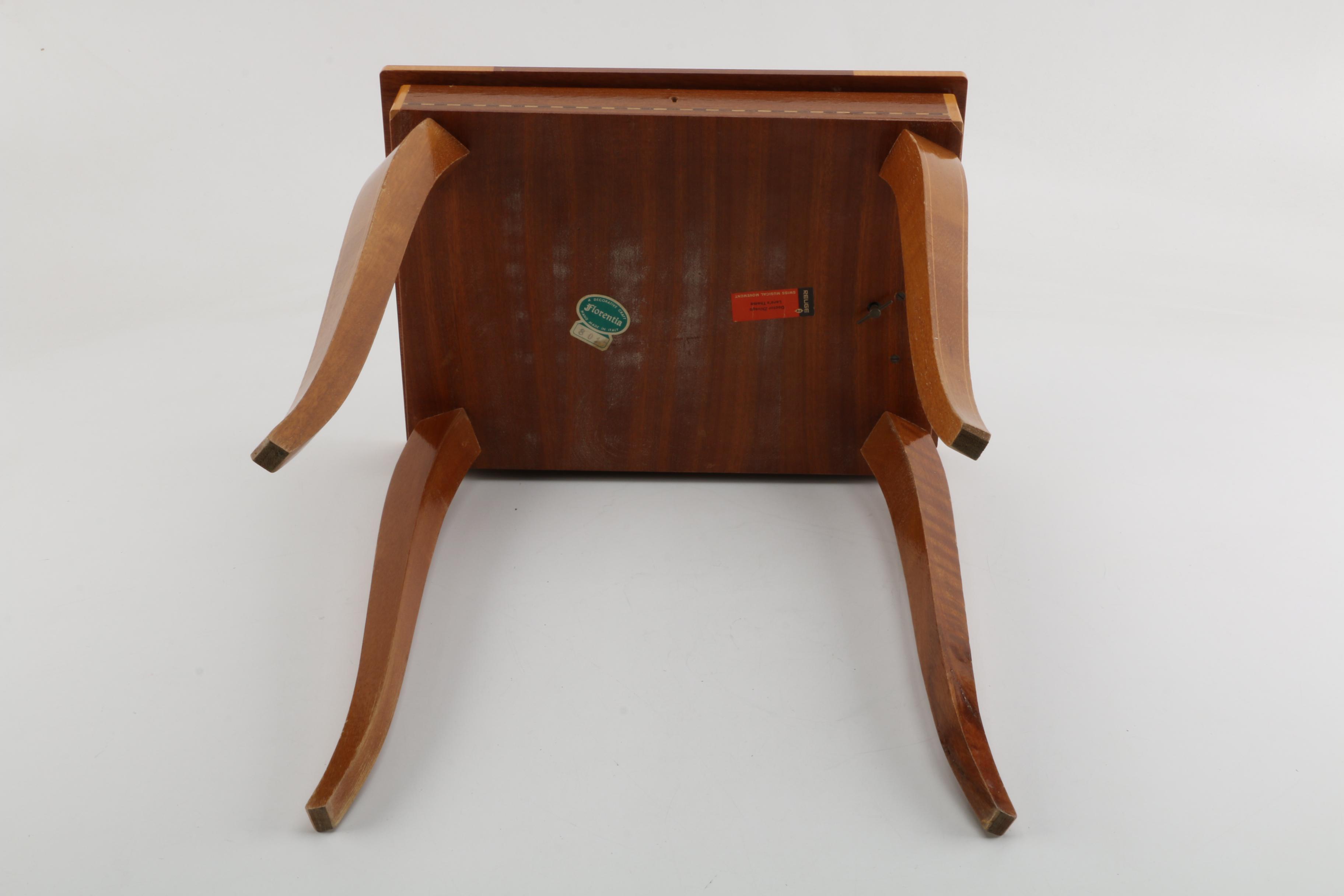 Marquetry Inlaid Reuse Music Box Table by Florentia