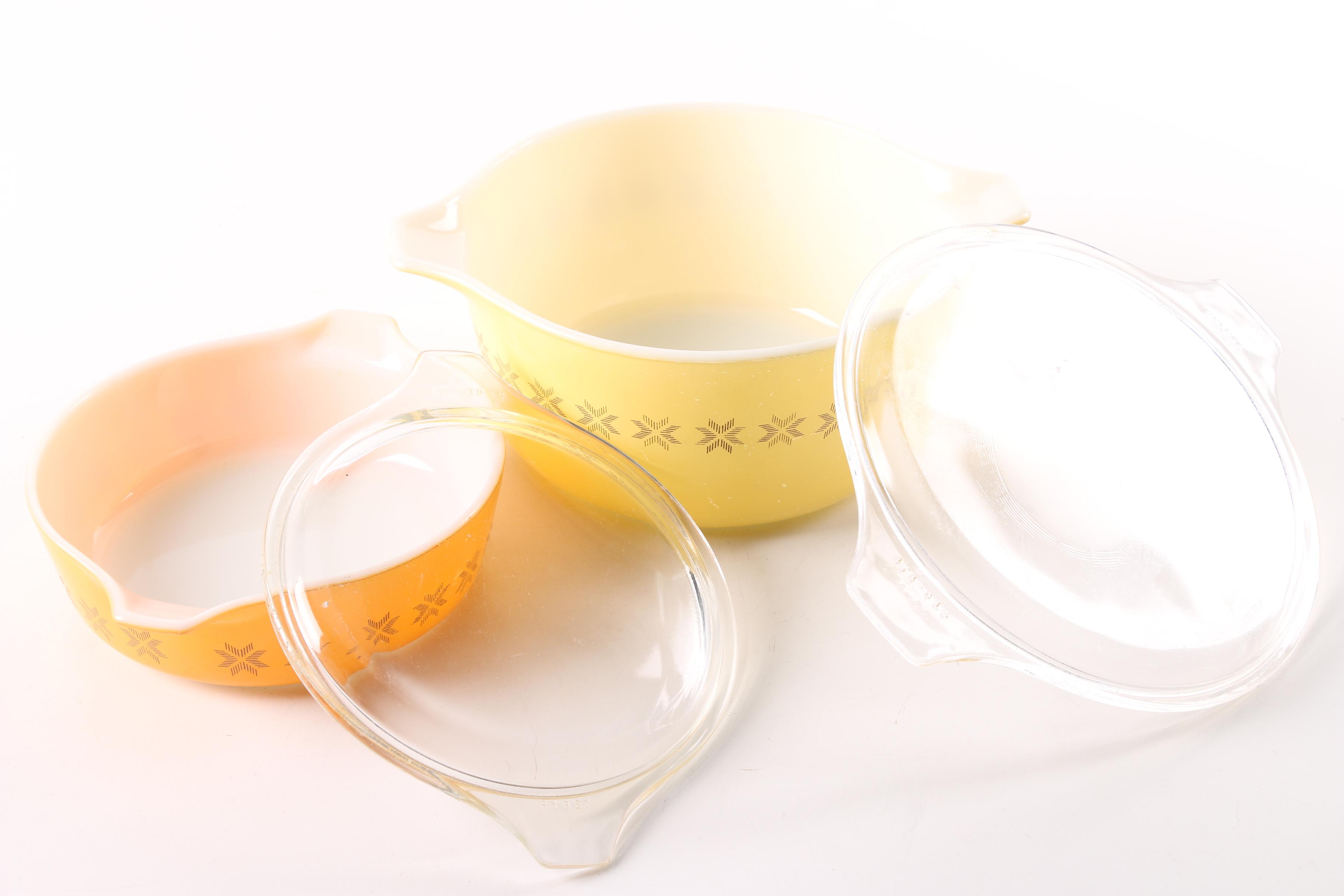 Pyrex "Primary Colors" Cinderella Mixing and "Town and Country" Casserole Bowls