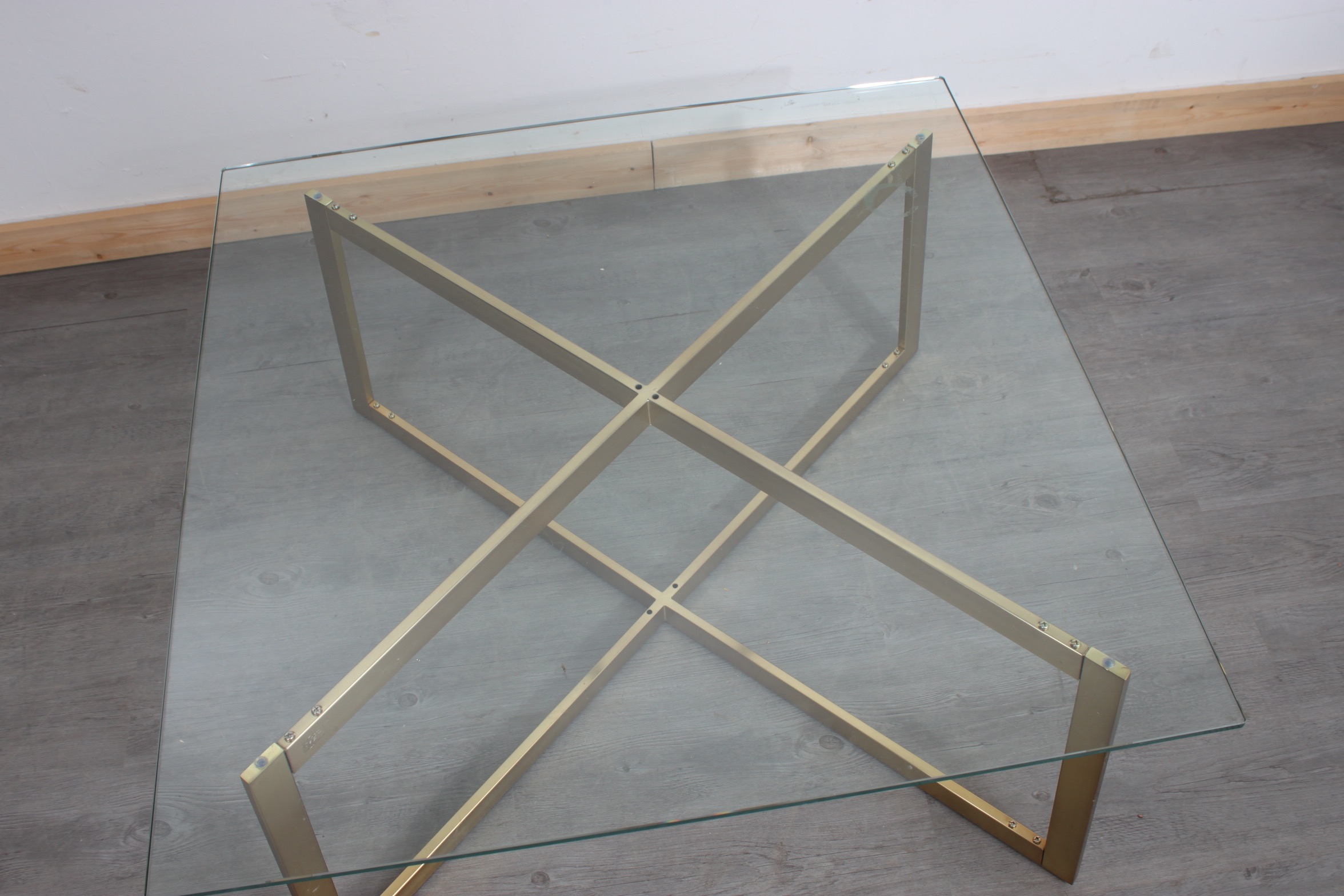 Mid Century Modern Style Glass Top Coffee Table