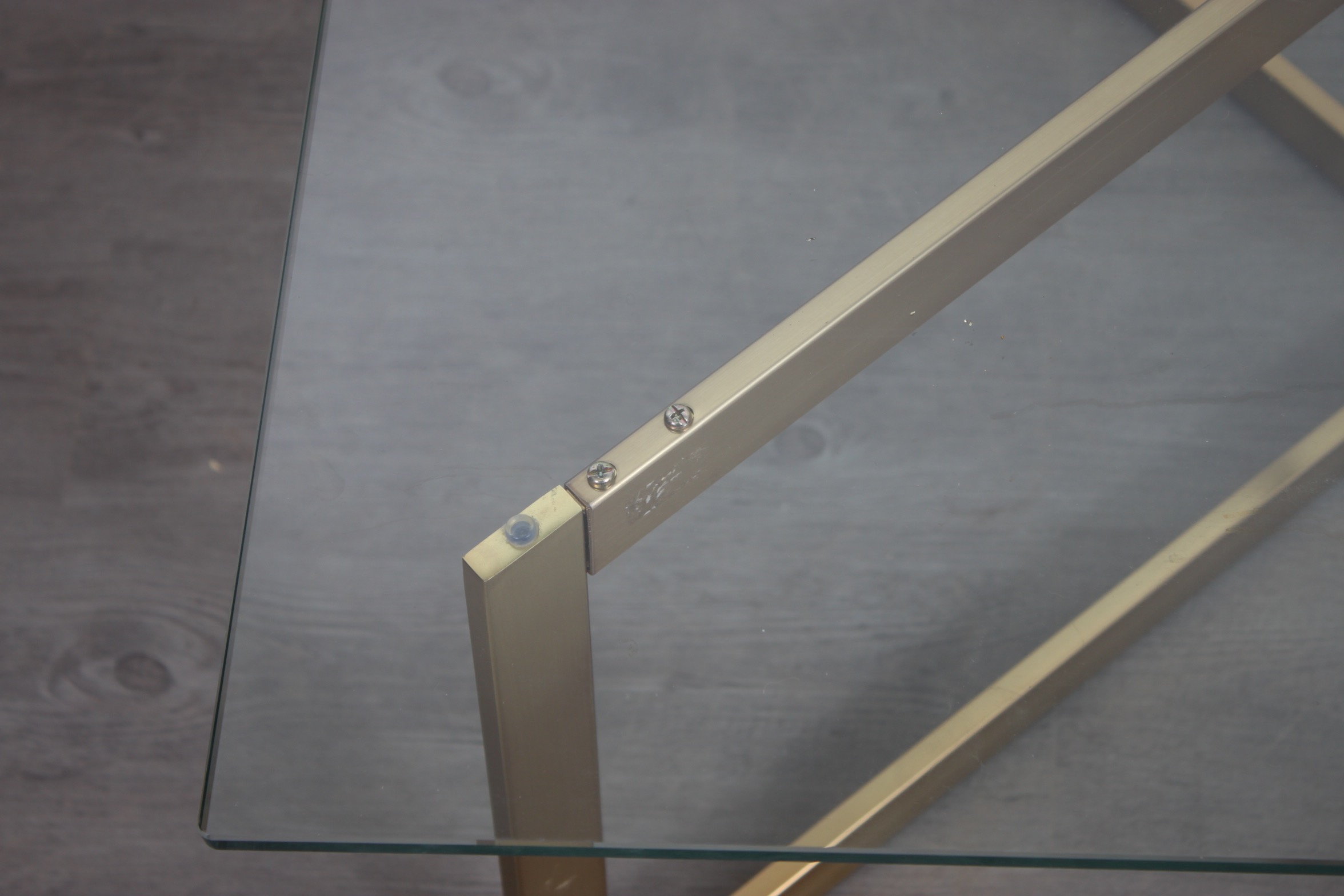 Mid Century Modern Style Glass Top Coffee Table