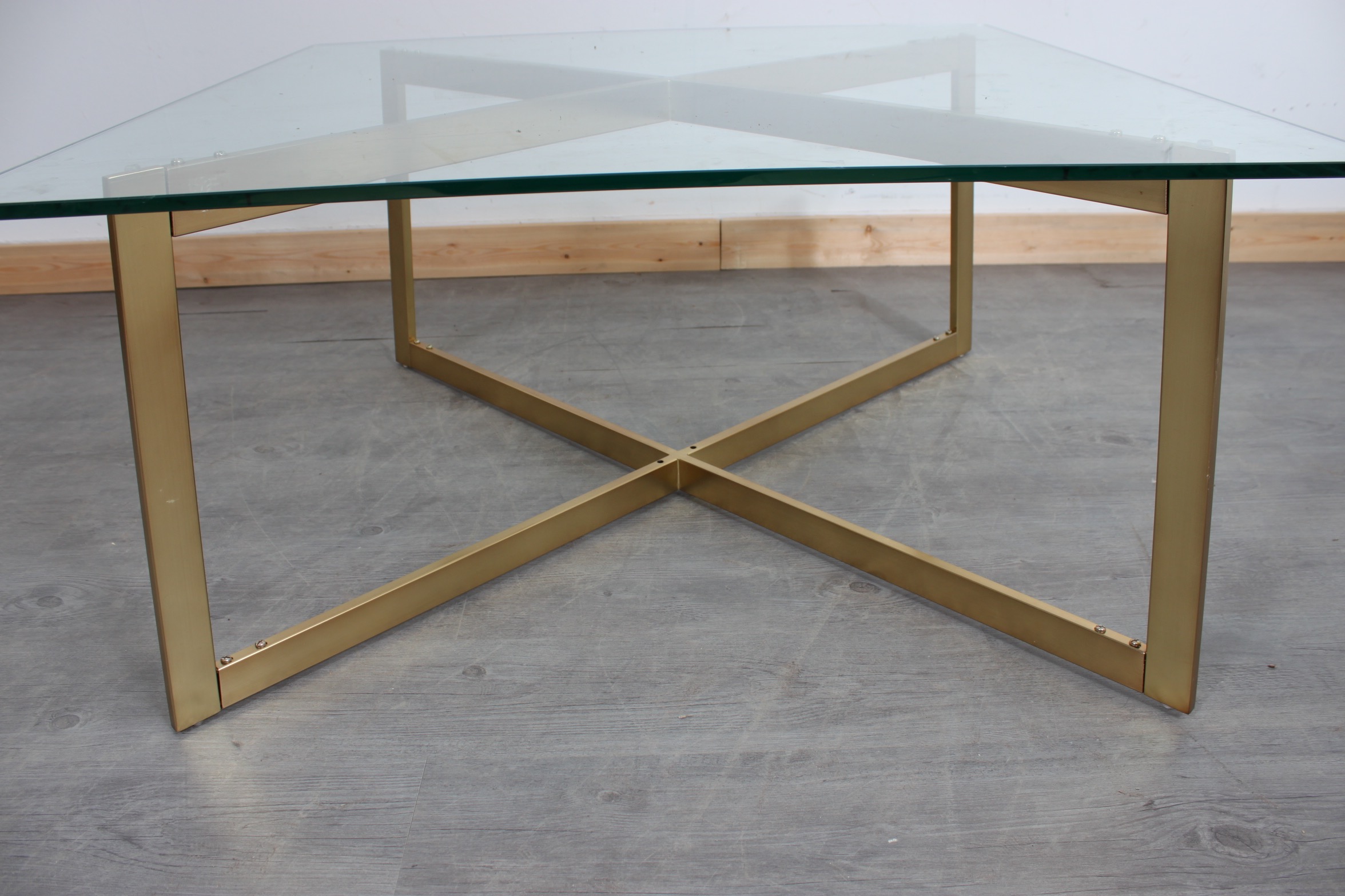 Mid Century Modern Style Glass Top Coffee Table
