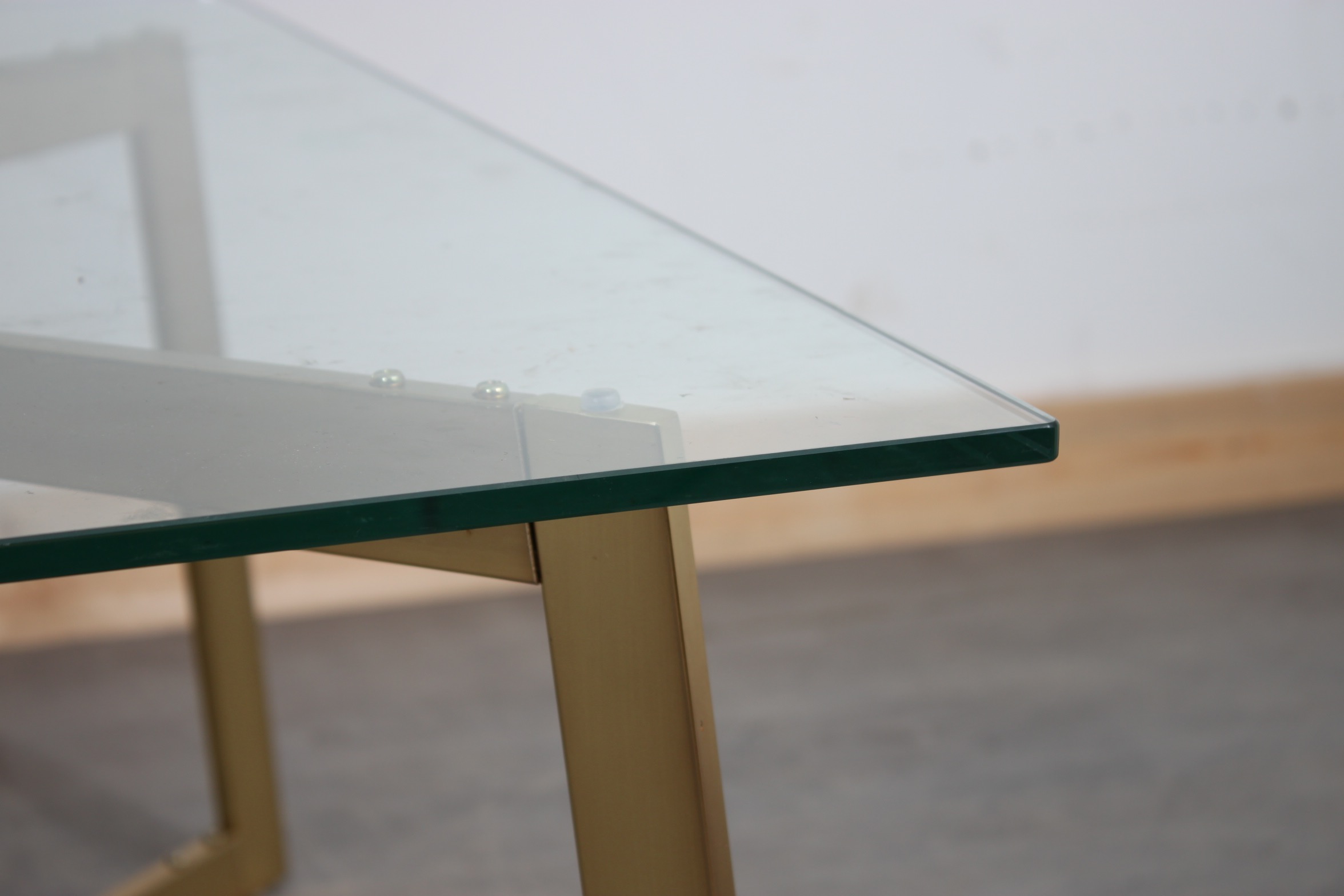 Mid Century Modern Style Glass Top Coffee Table
