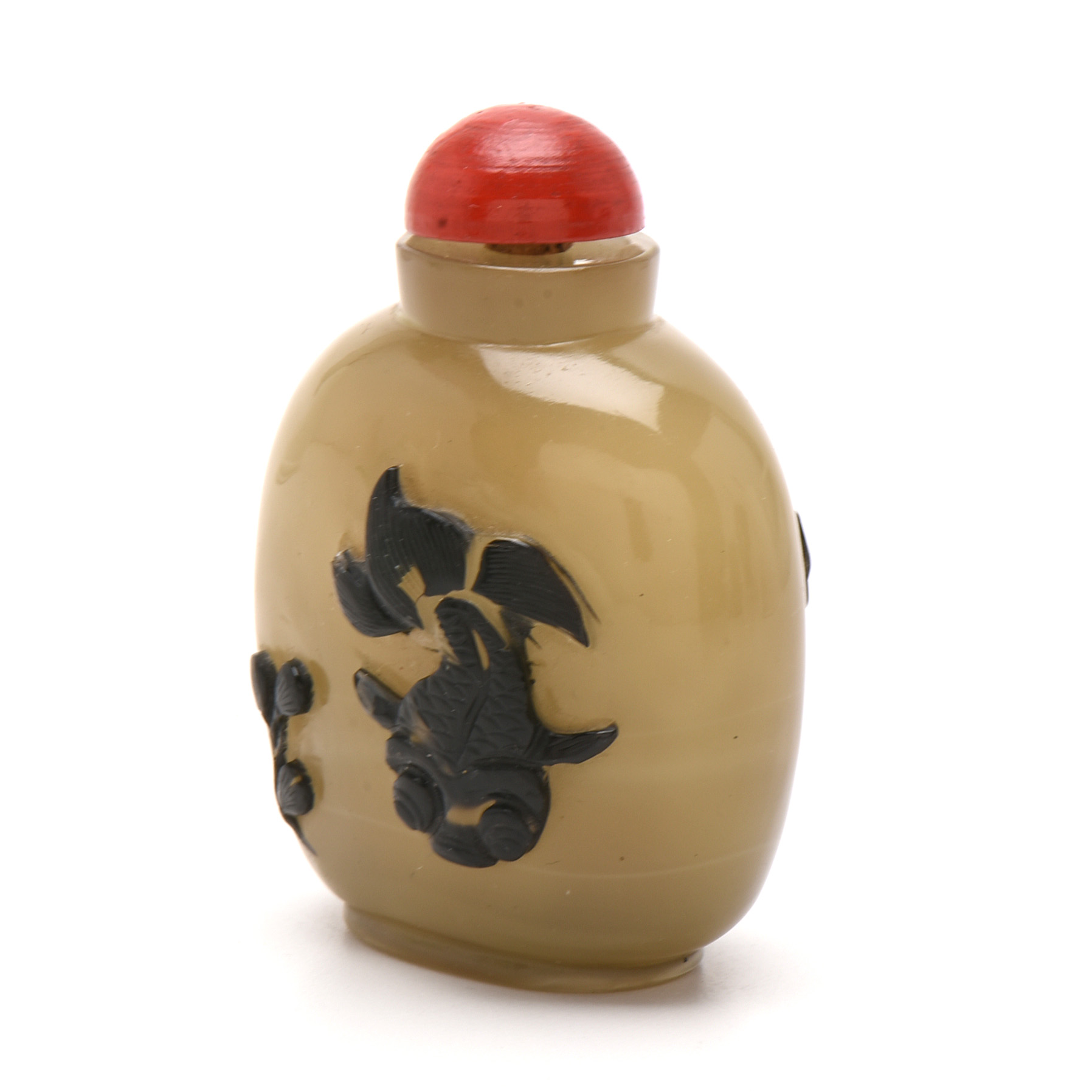Qing Dynasty Peking Glass Carved Snuff Bottle