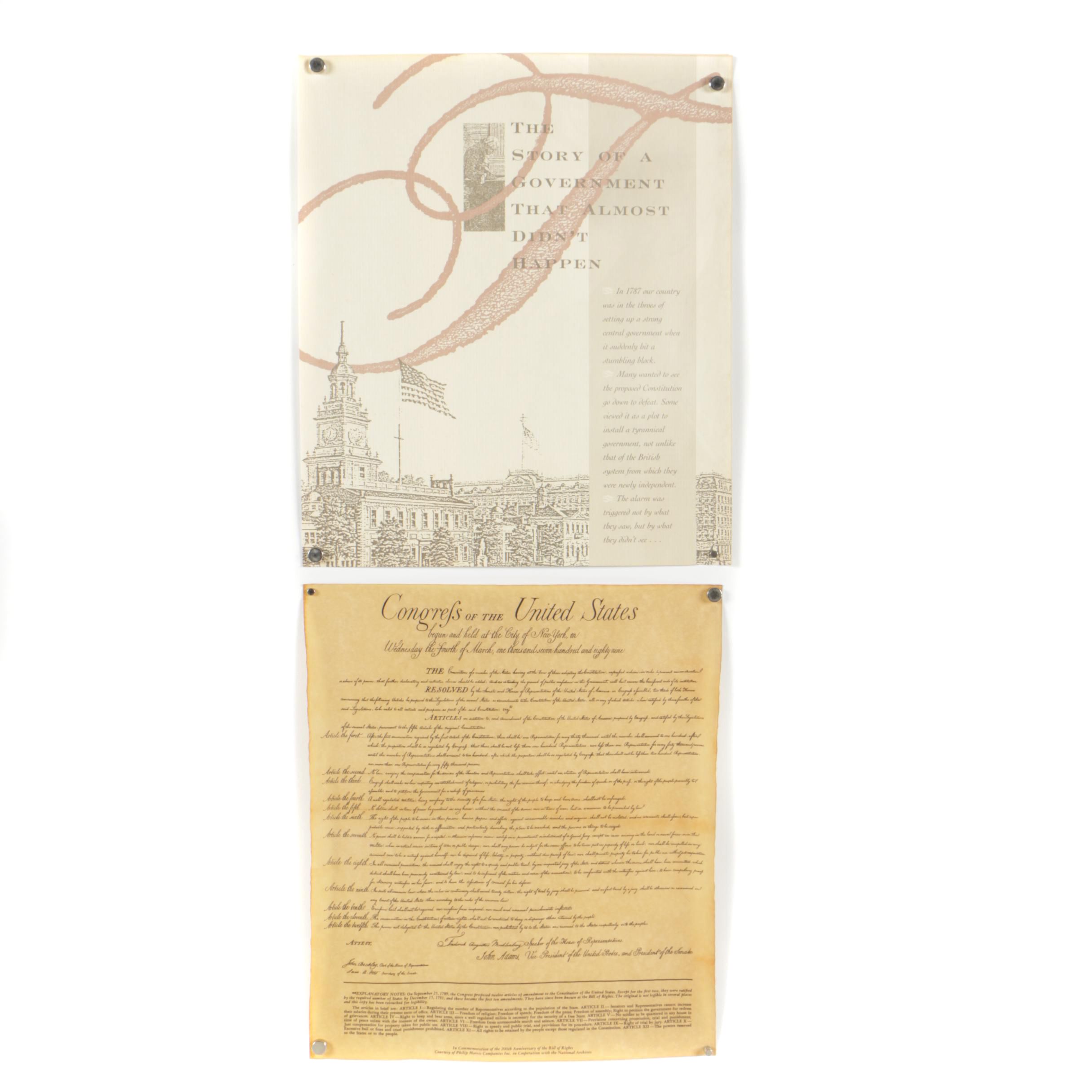 Lithograph of The United States Bill of Rights