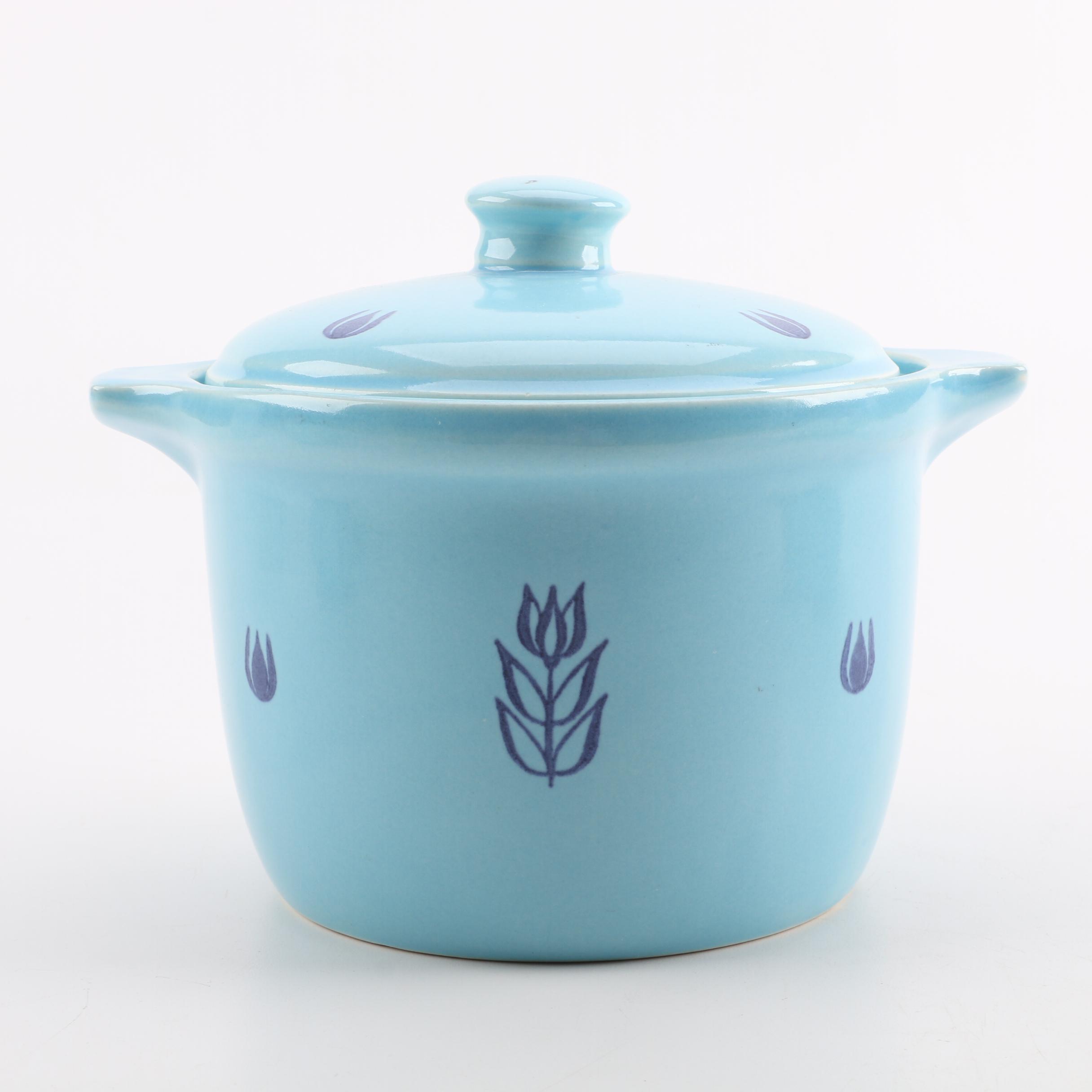 Mid-century Cronin "Tulip Blue" Ceramic Bakeware