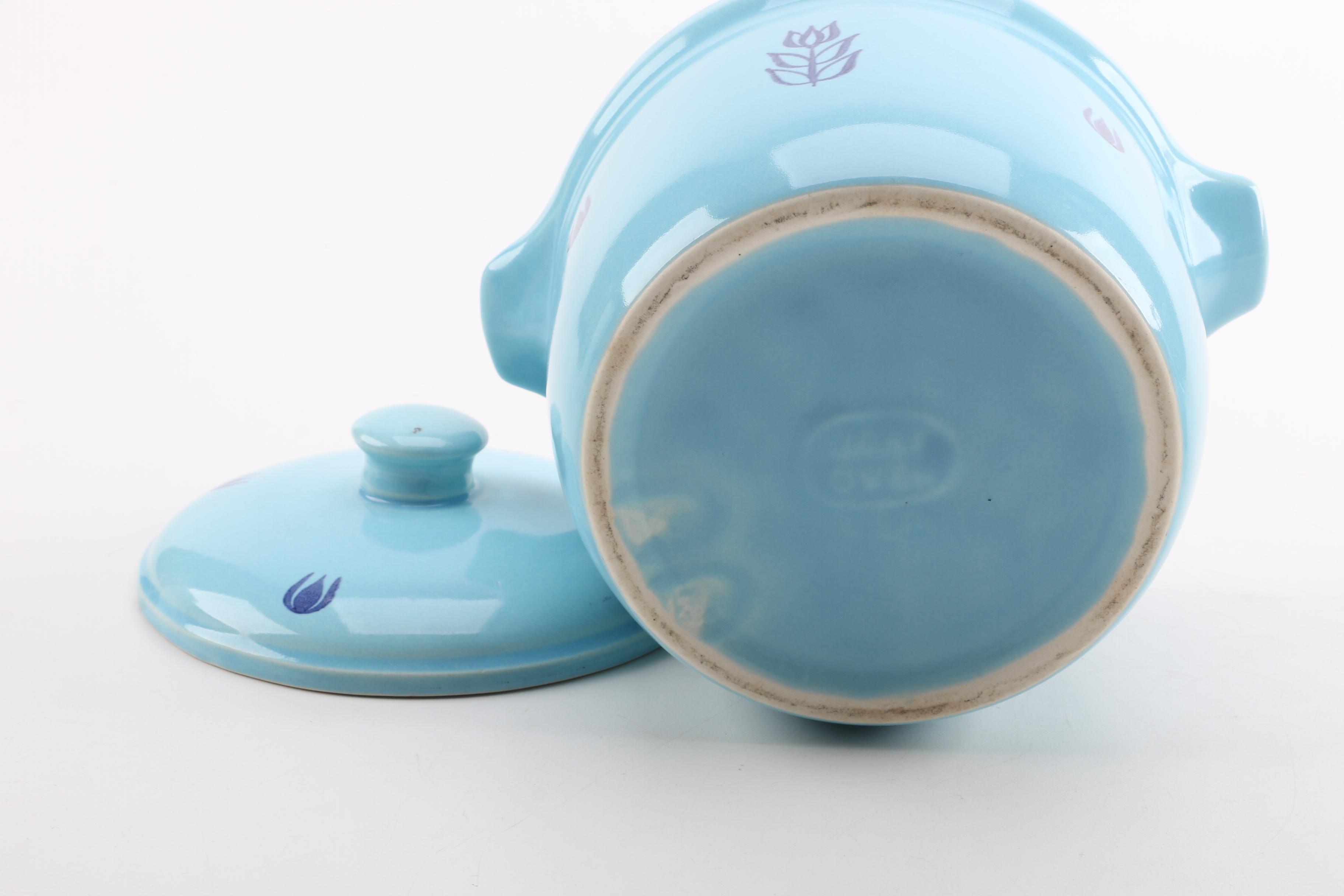 Mid-century Cronin "Tulip Blue" Ceramic Bakeware