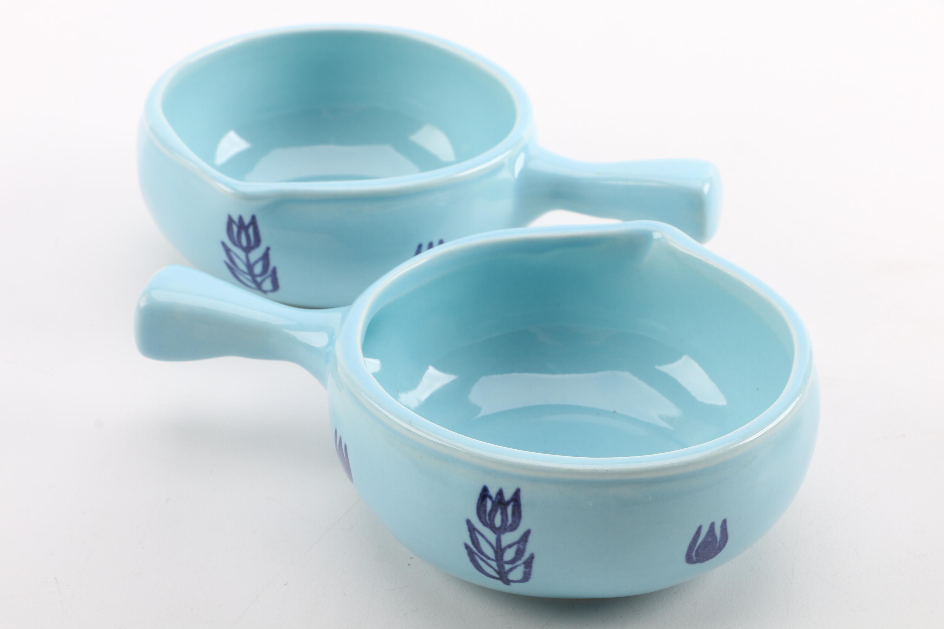 Mid-century Cronin "Tulip Blue" Ceramic Bakeware