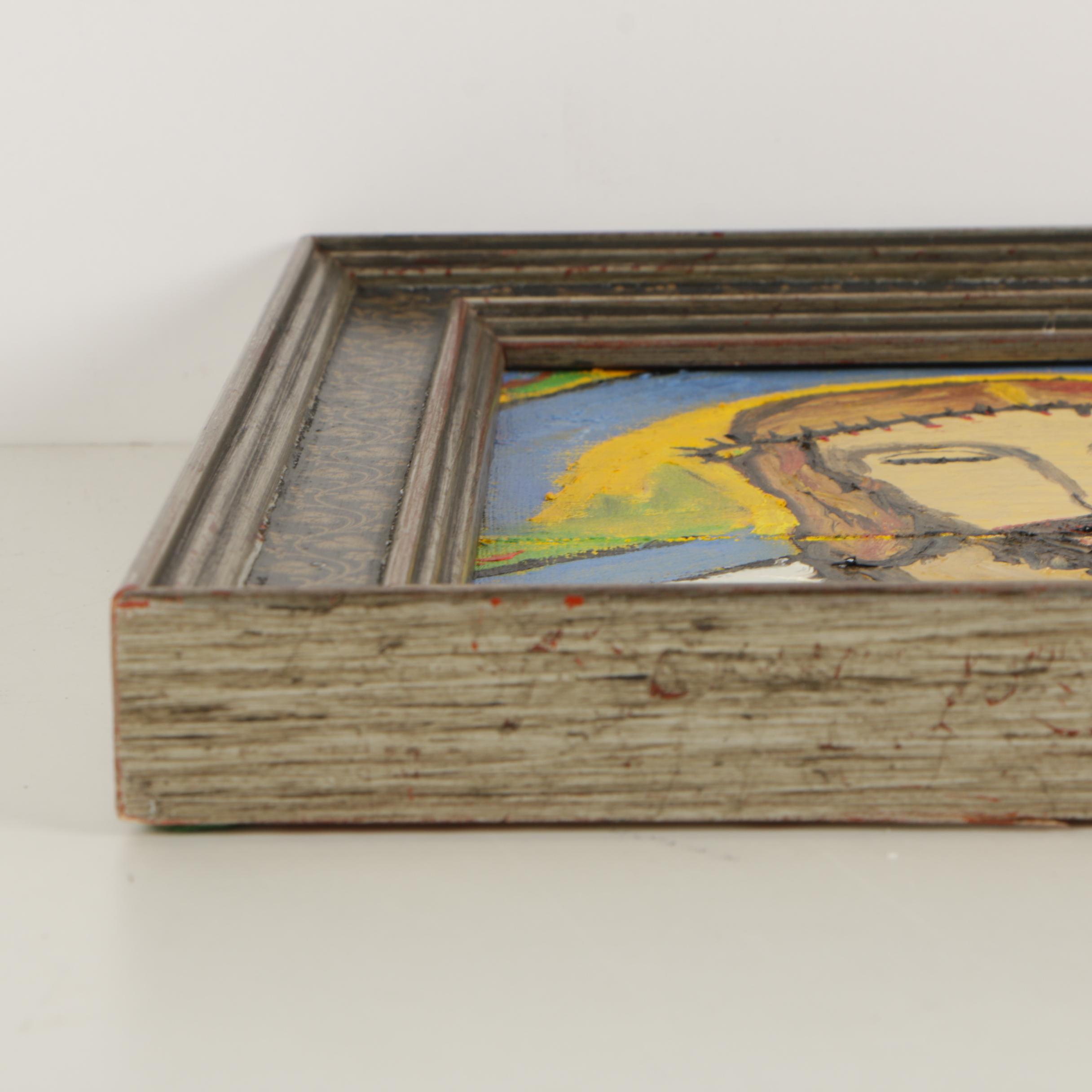 Framed Oil Painting of Christ