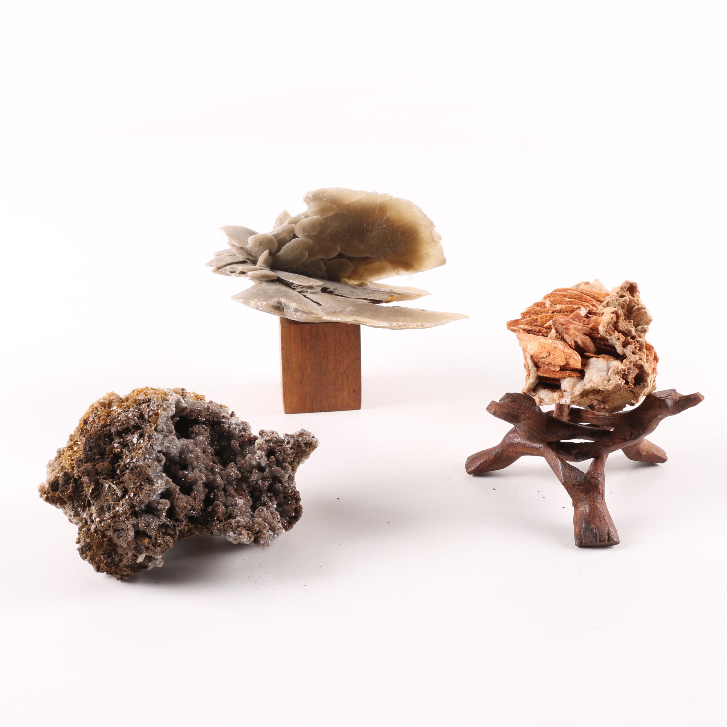 Wulfenite and Barite Crystal Specimens