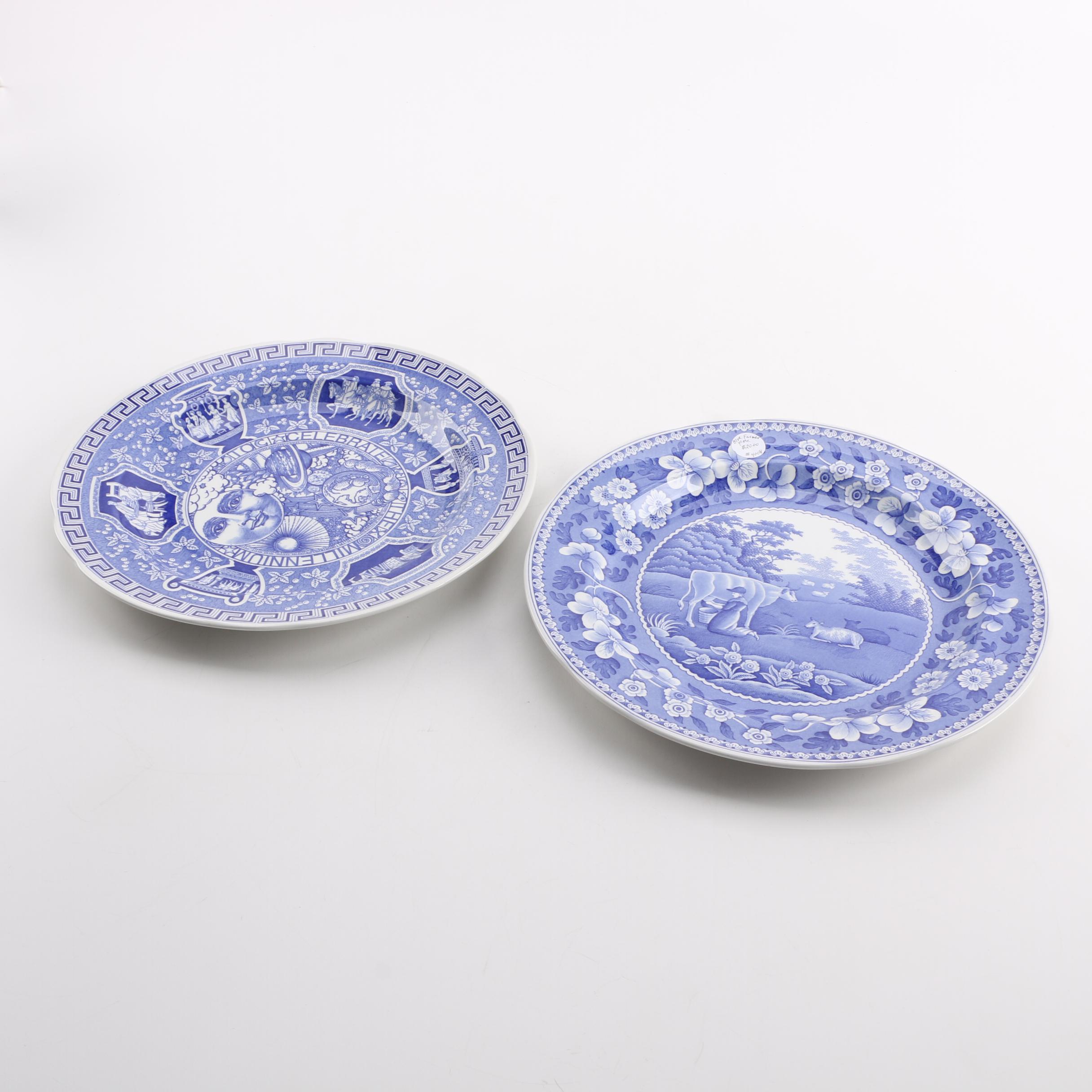 Spode Commemorative Millennium and Blue Room "Milkmaid" Plates