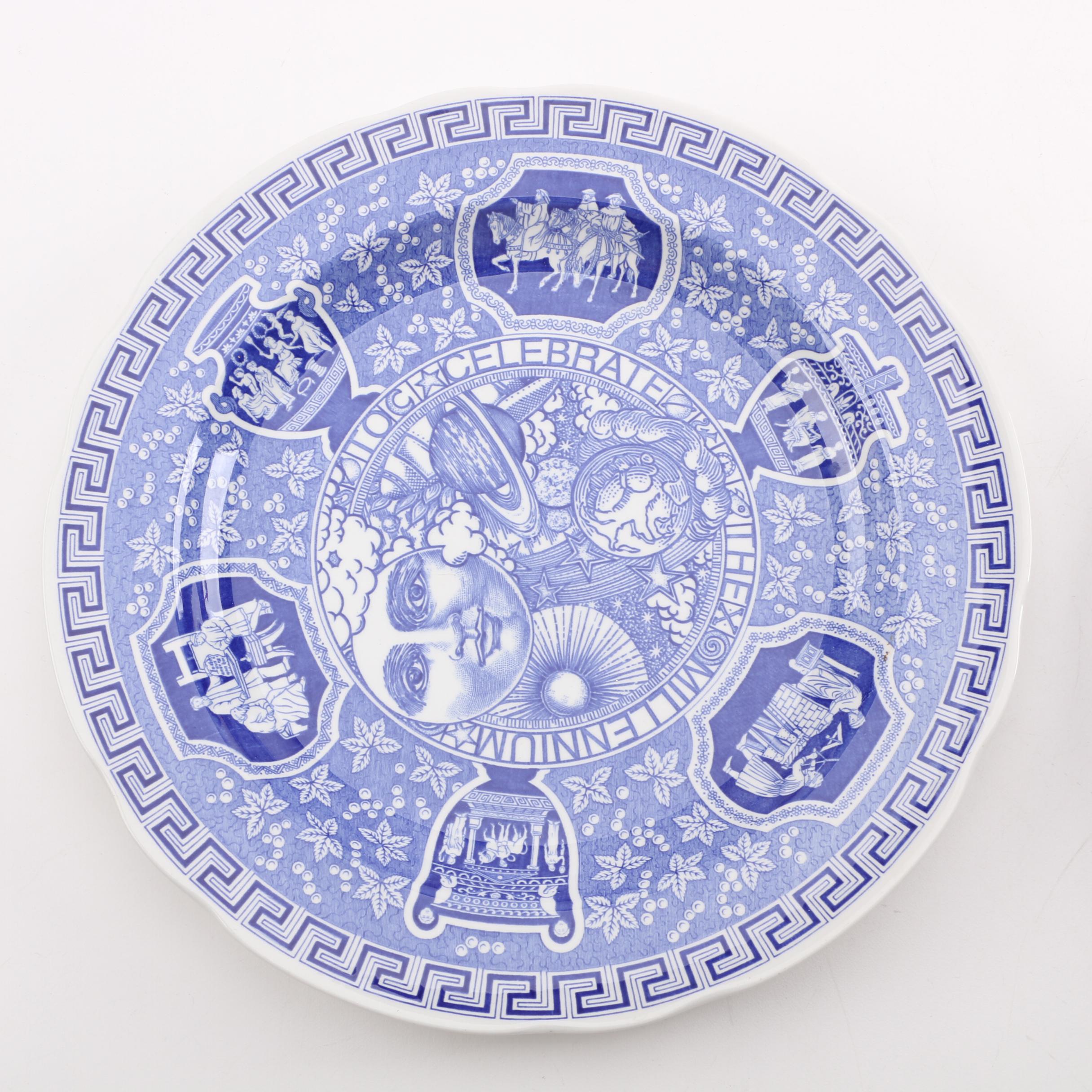 Spode Commemorative Millennium and Blue Room "Milkmaid" Plates