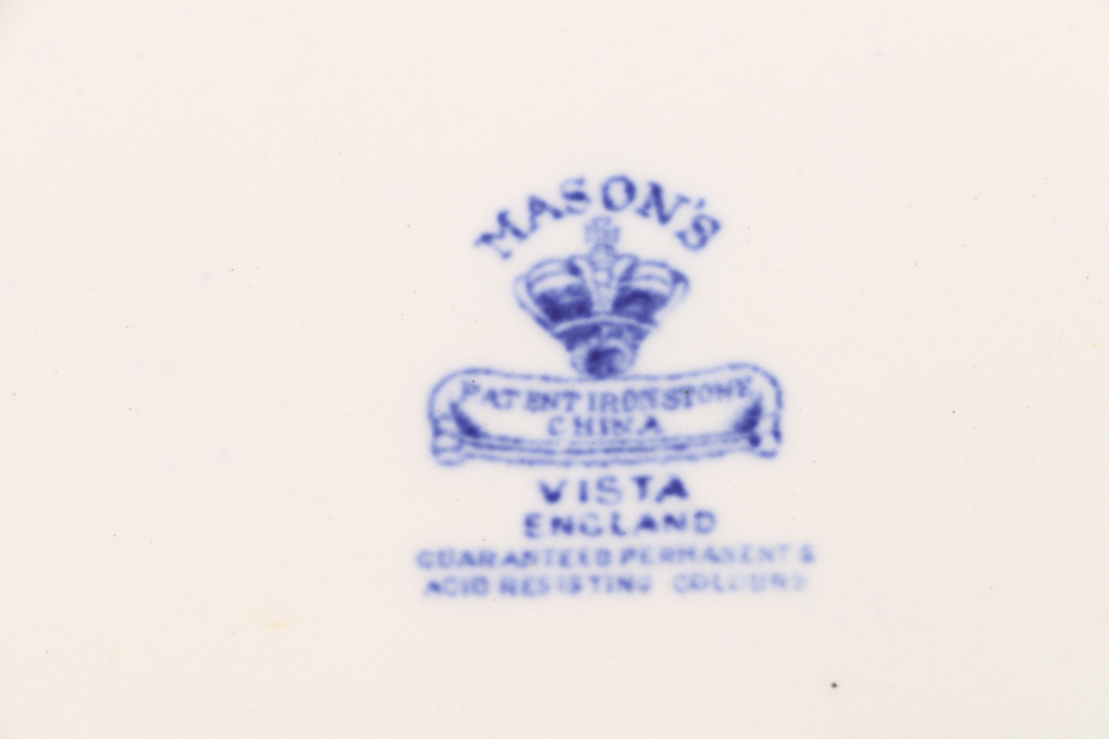 Blue and White Plates Including Masons and Wood & Sons