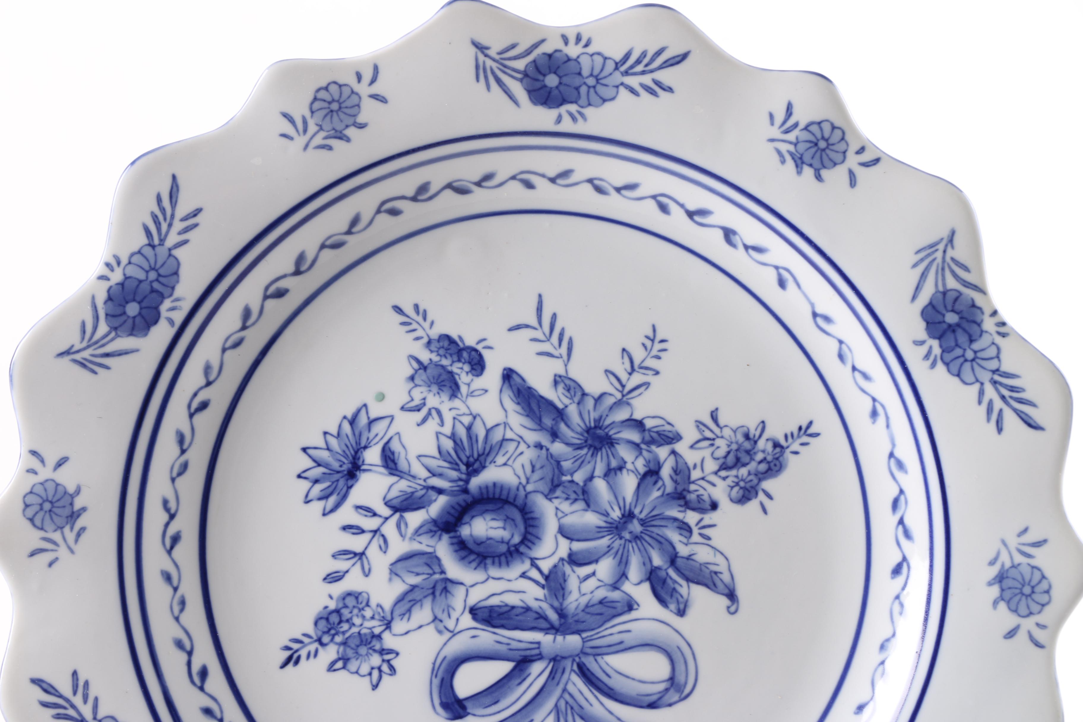 Blue and White Plates Including Masons and Wood & Sons