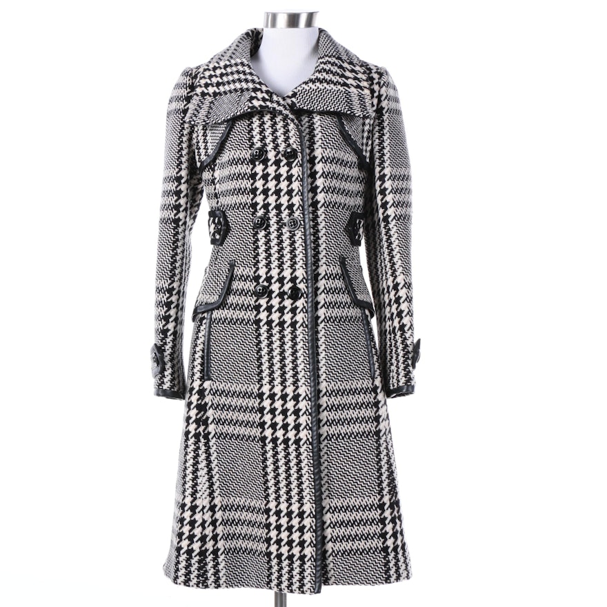 Women's Karen Millen Fitted Houndstooth Check Coat