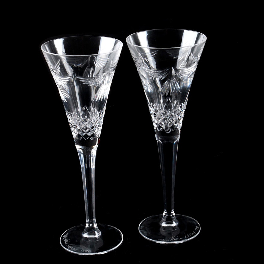 Signed Waterford Crystal "Millennium Series: Peace" Toasting Flutes