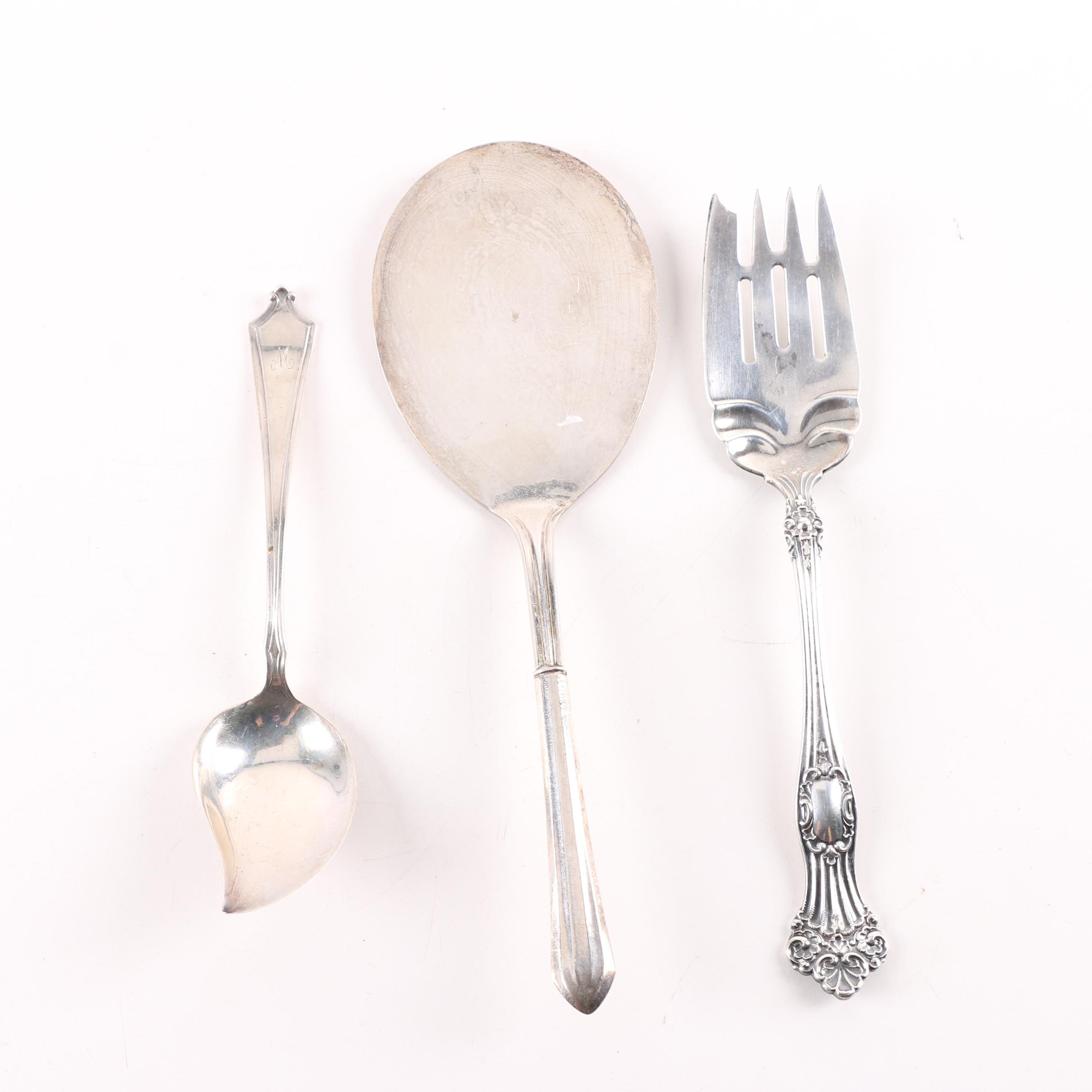 Alvin "Viking" Sterling Silver Fork and Assorted Sterling Silver Utensils