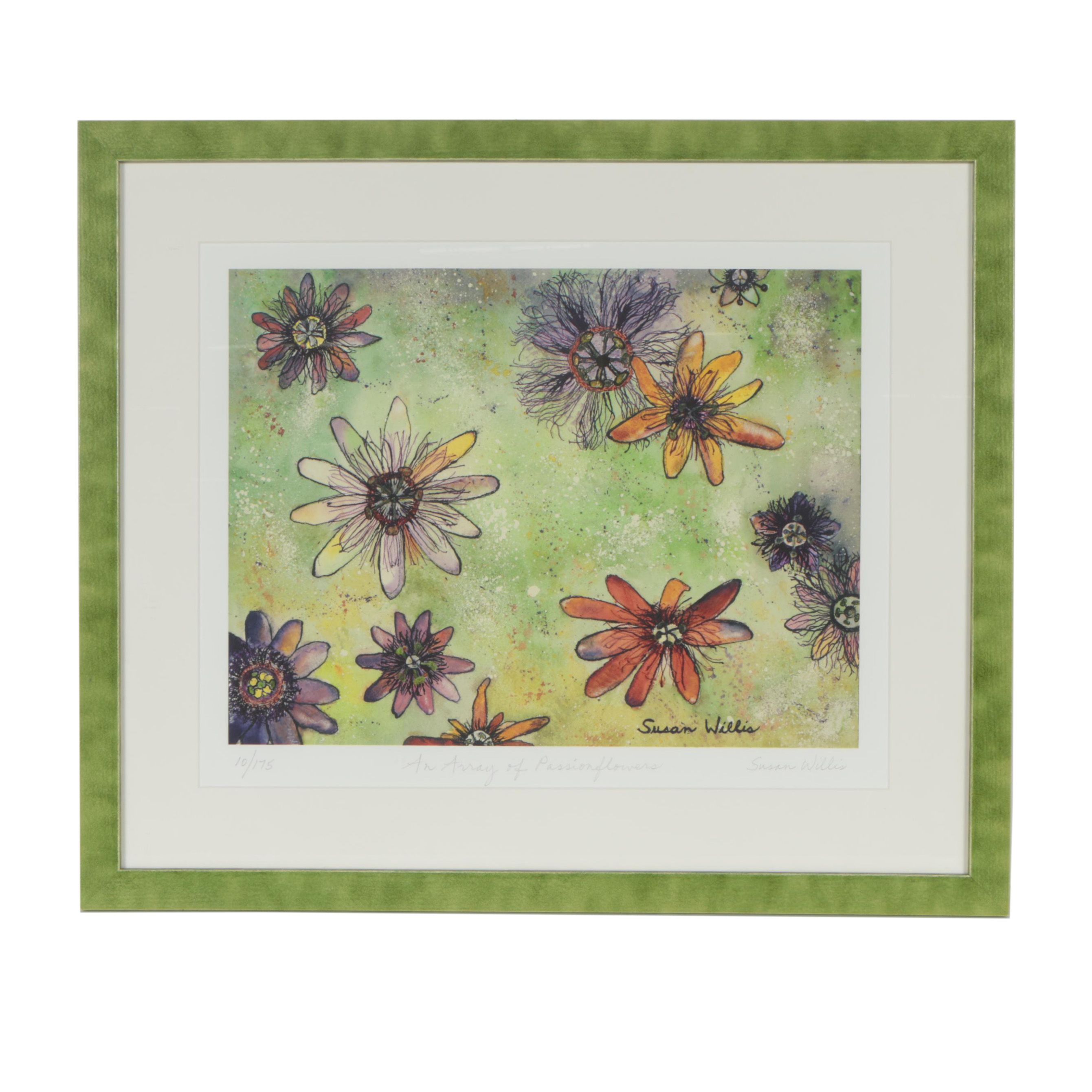 Susan Willis Giclée Limited Edition Reproduction Print"An Array Passionflowers"