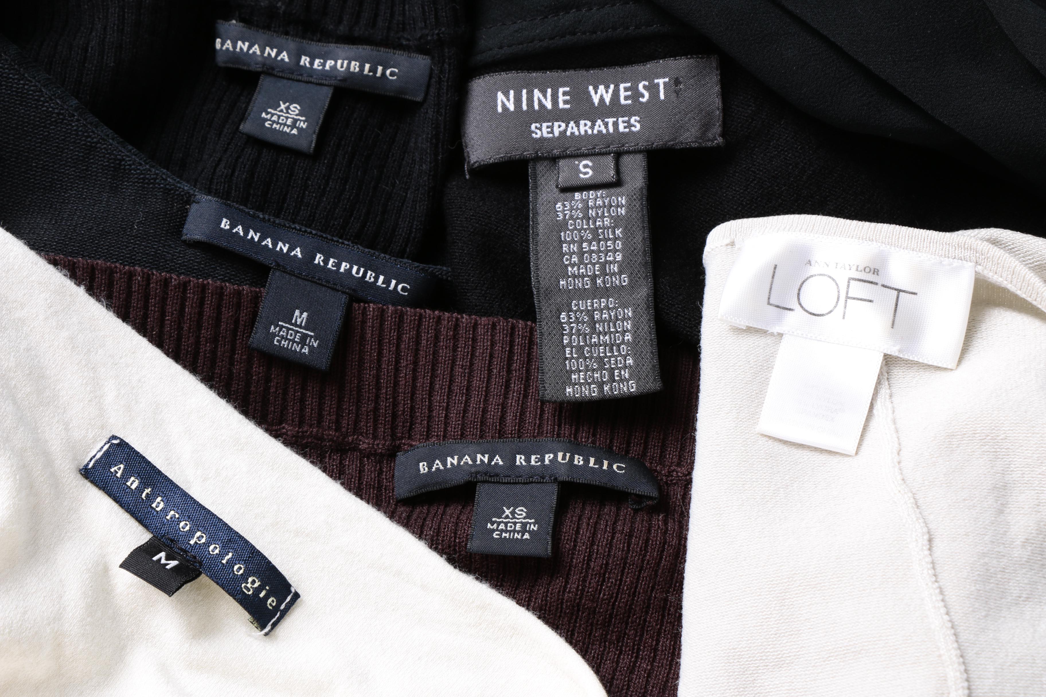 Women's Shirts Including Anthropologie and Banana Republic