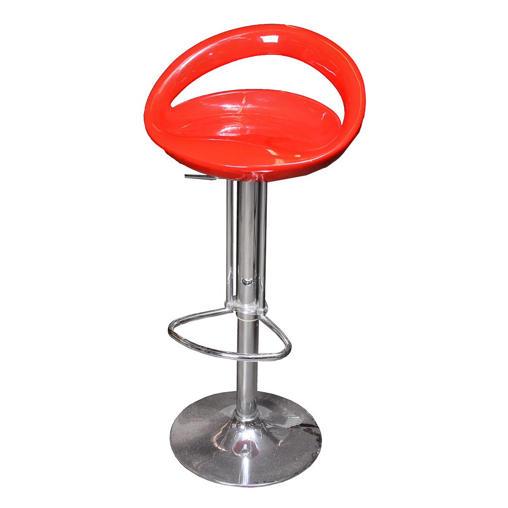 Zuo Red Plastic and Chrome "Tickle" Bar Stool