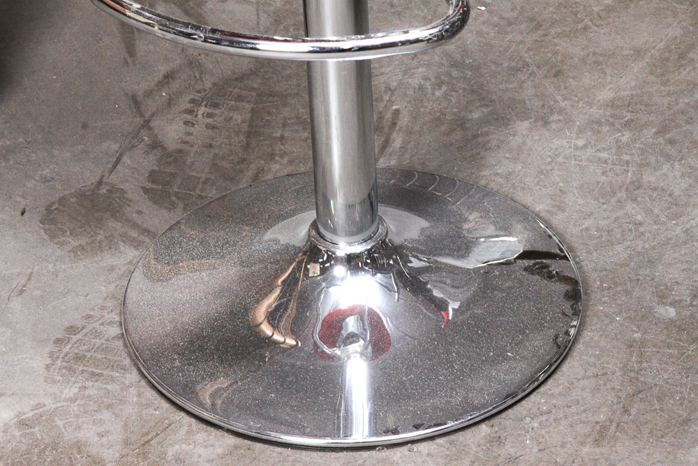 Zuo Red Plastic and Chrome "Tickle" Bar Stool