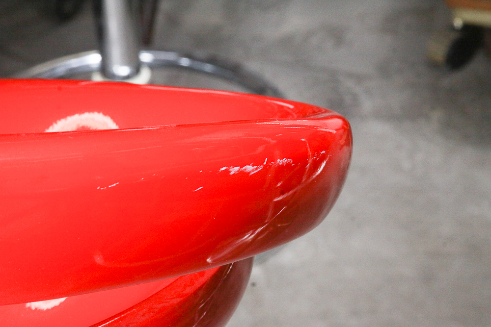 Zuo Red Plastic and Chrome "Tickle" Bar Stool