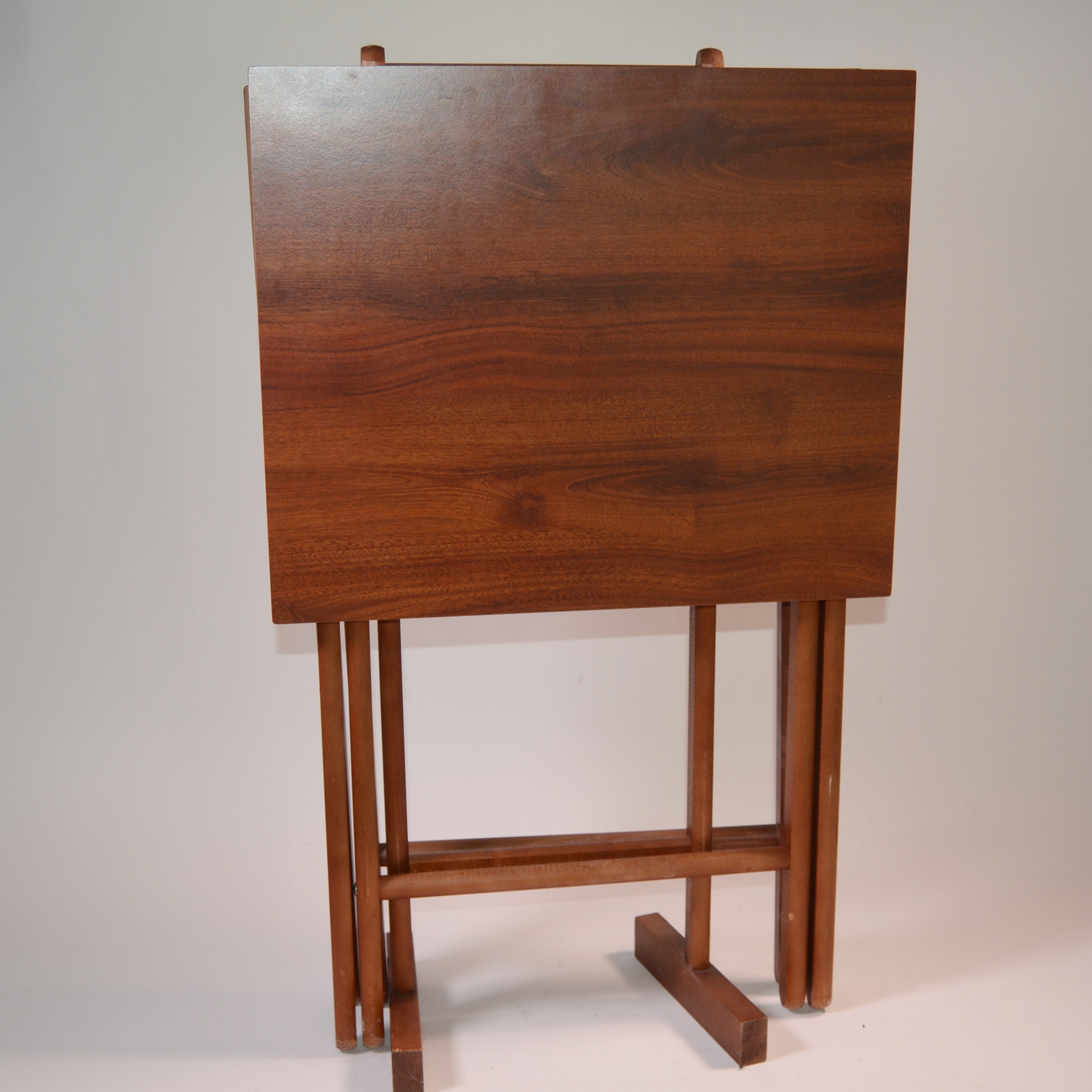 Vintage Scheibe Folding Snack Tables and Stand