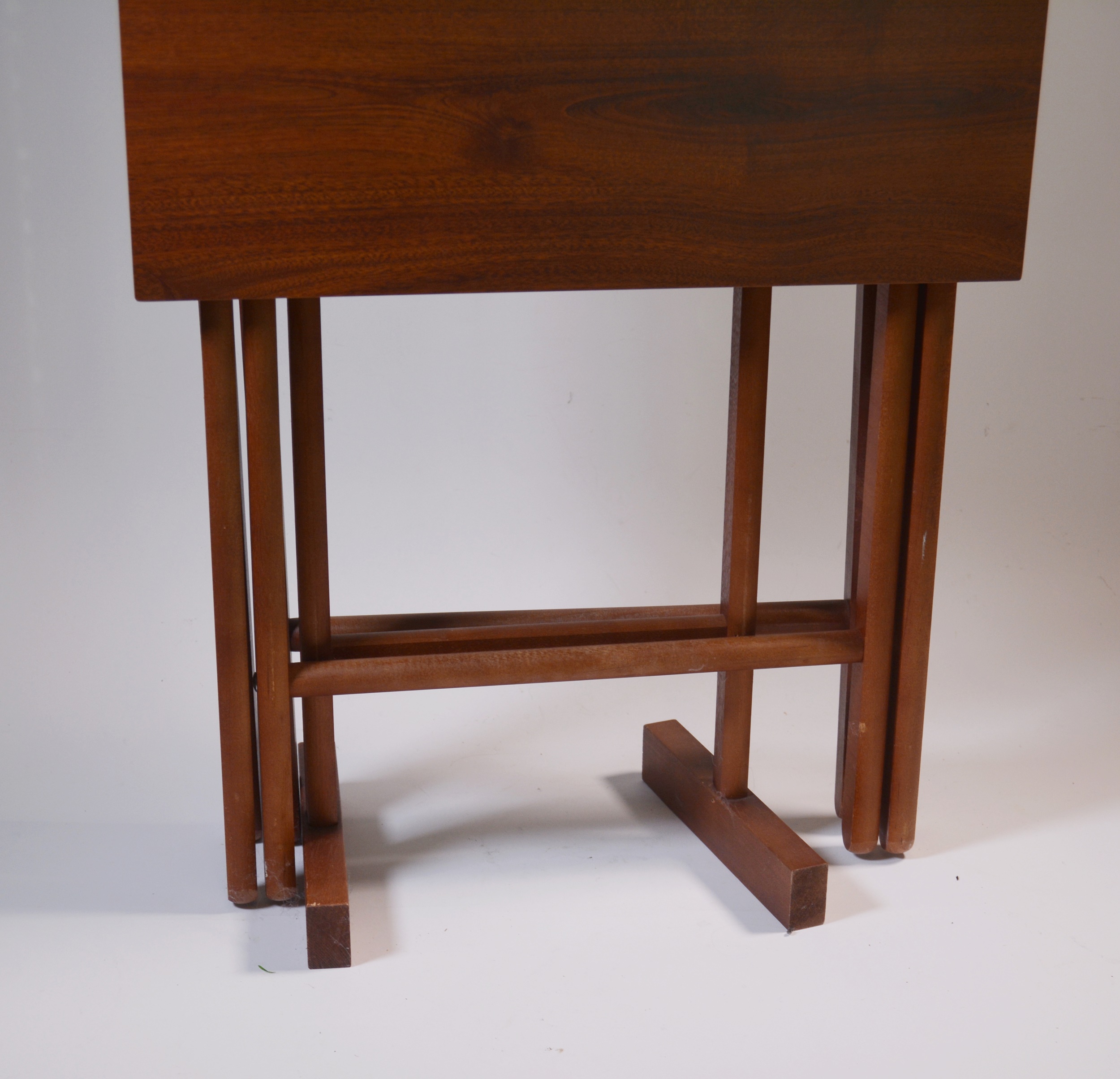 Vintage Scheibe Folding Snack Tables and Stand