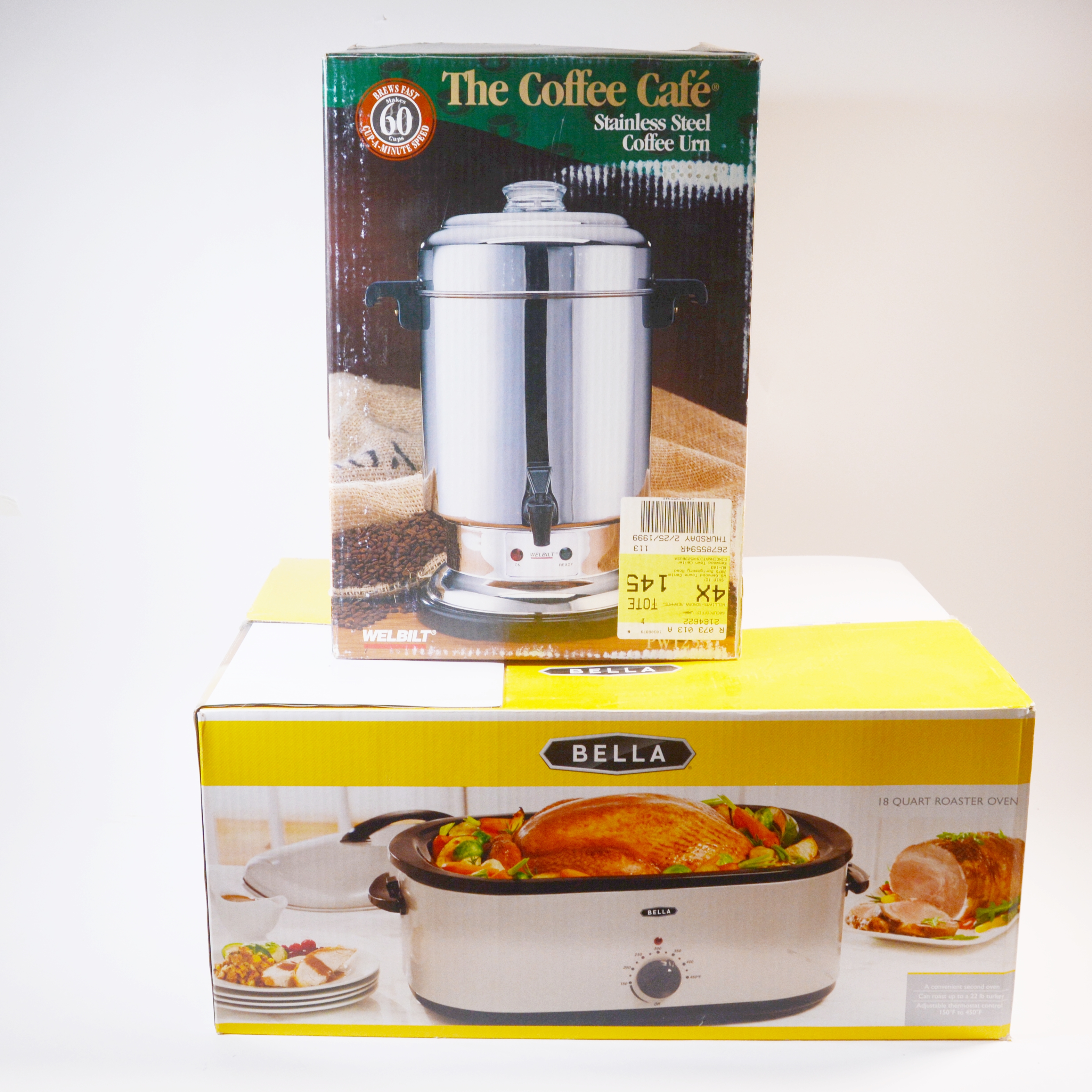 Bella 18 Quart Roaster and Welbilt Stainless Steel Coffee Percolator