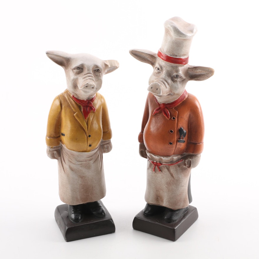 Sterling Industries Resin Chef Pig Figurines
