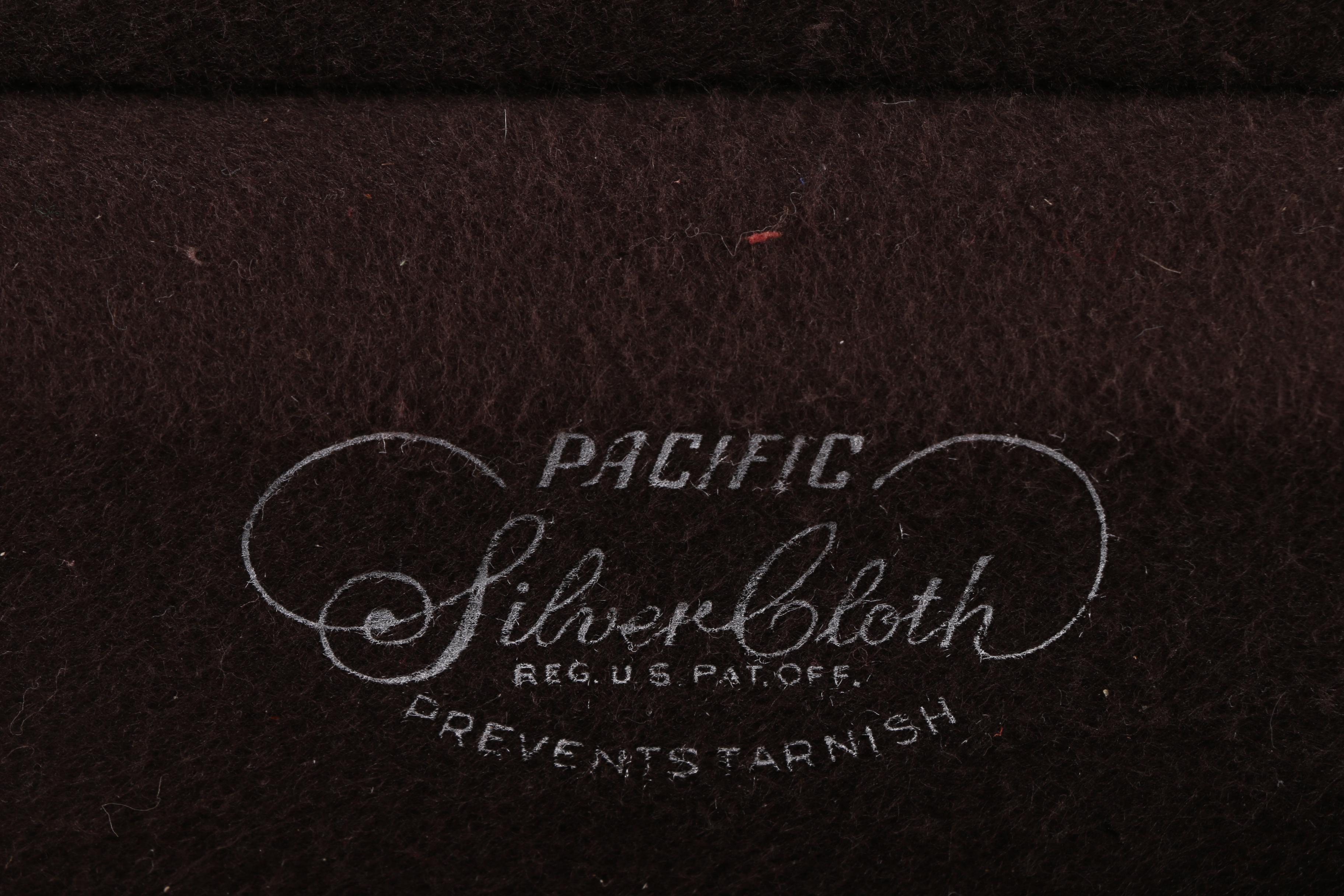 Scroll Handled Silver Plate Flatware and Chest