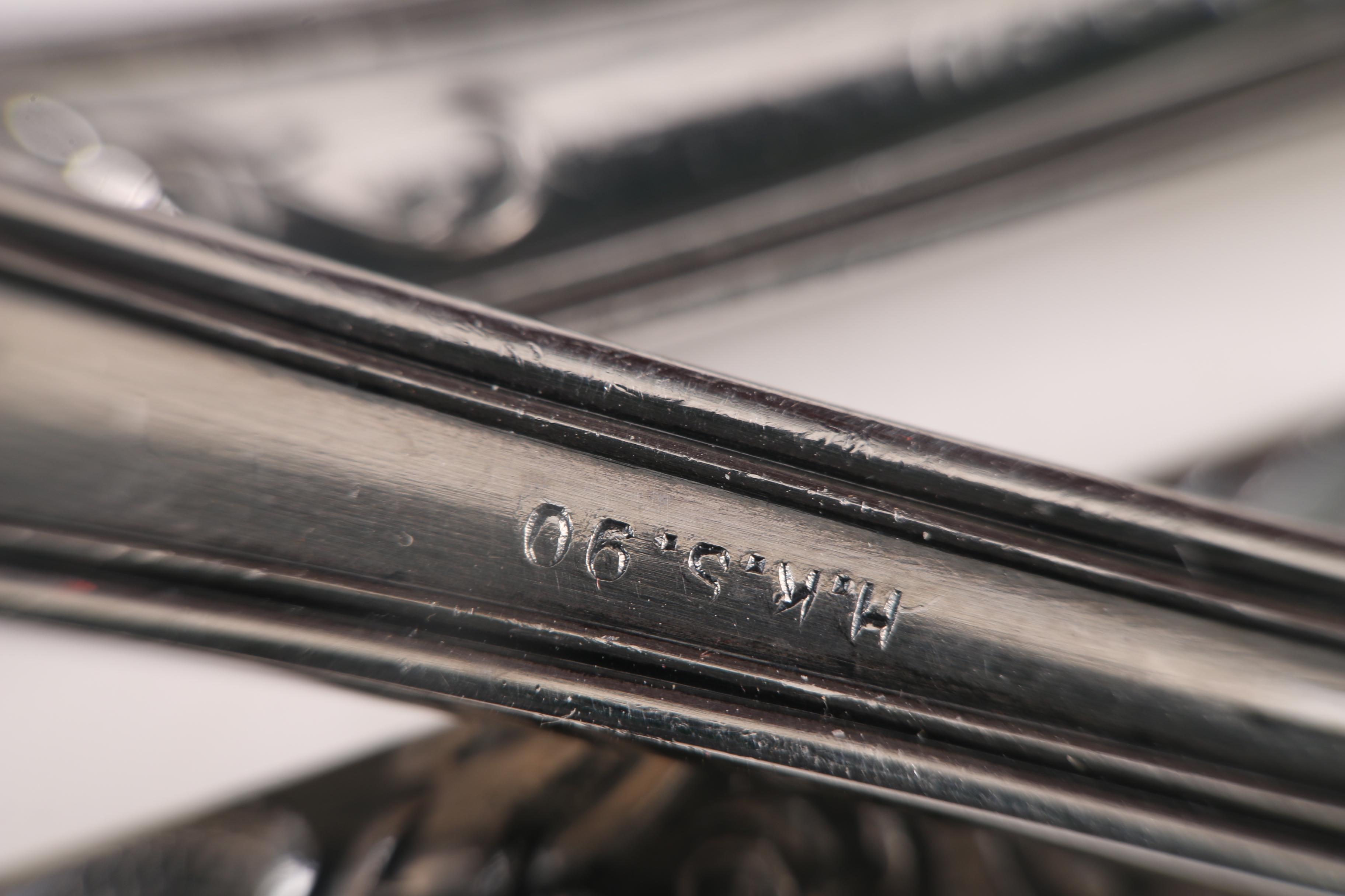 Scroll Handled Silver Plate Flatware and Chest