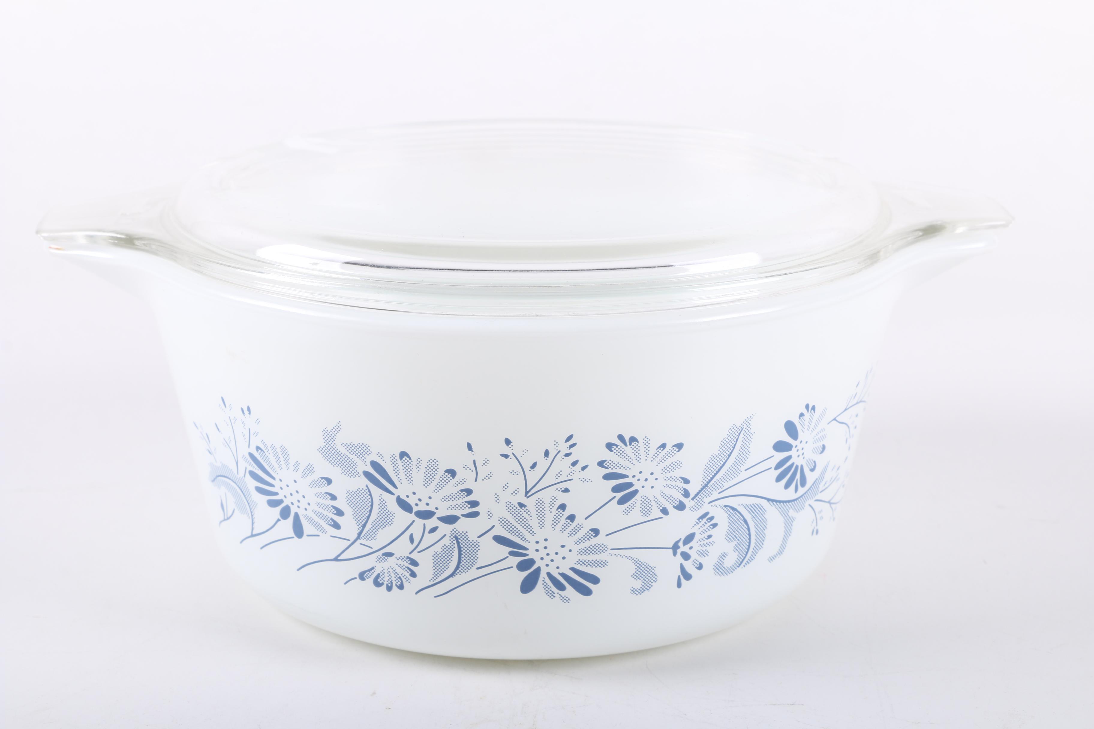 Vintage Pyrex "Colonial Mist" Floral Mixing Bowls and Casserole Dishes 1983-86