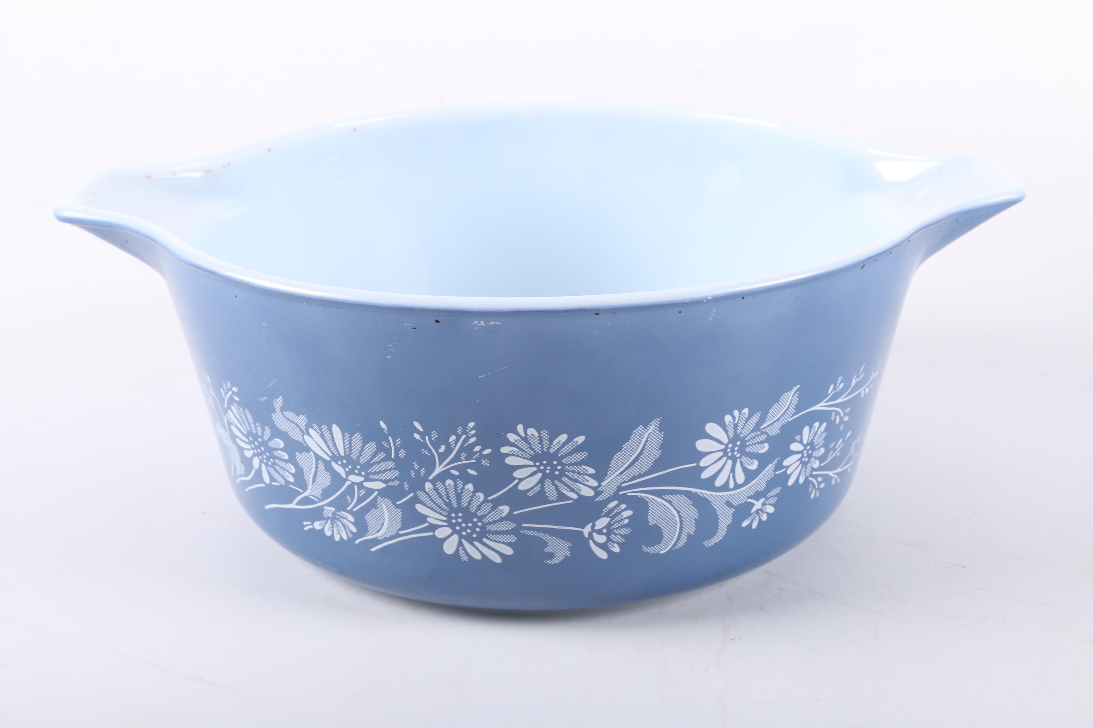 Vintage Pyrex "Colonial Mist" Floral Mixing Bowls and Casserole Dishes 1983-86