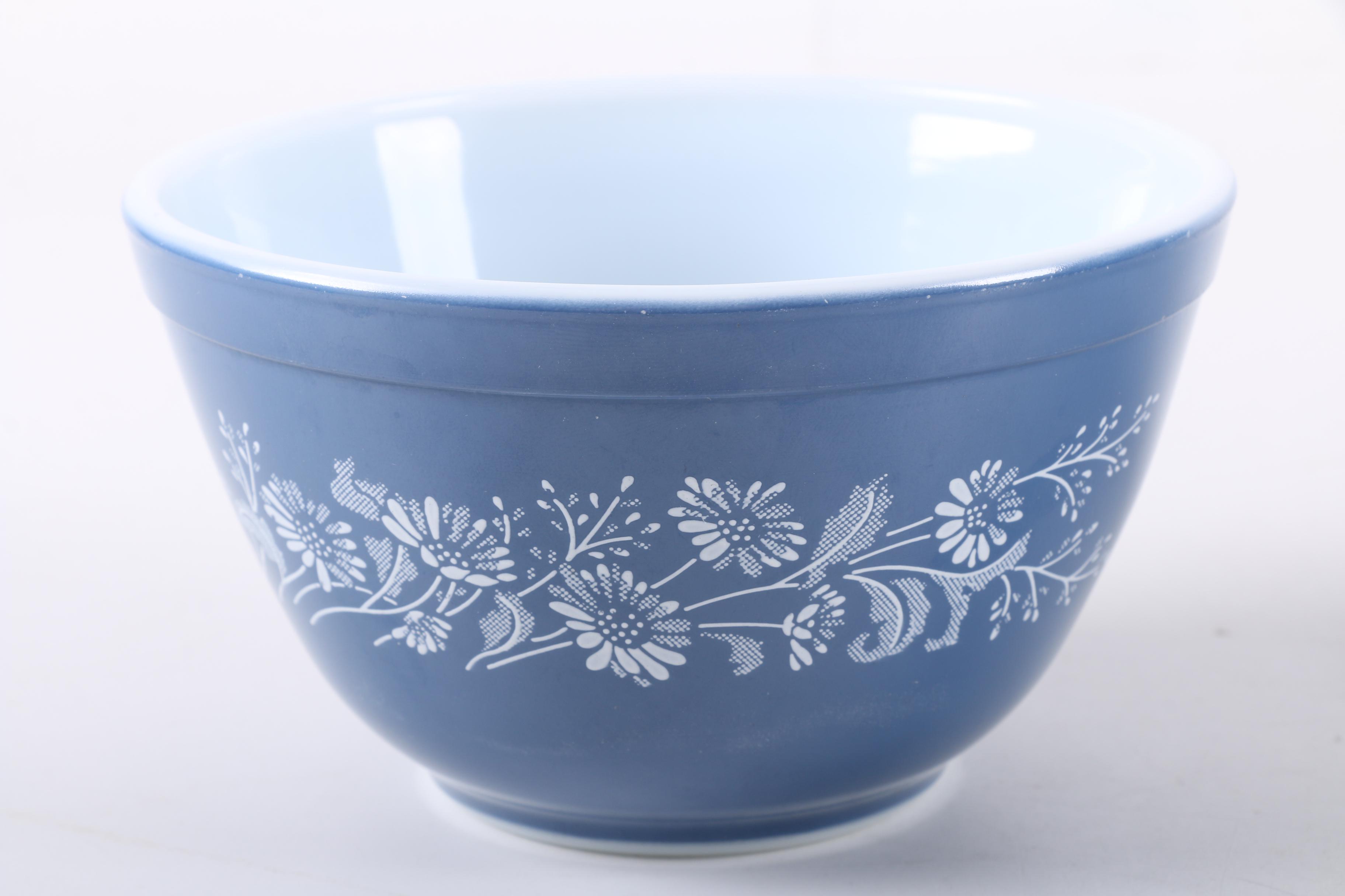 Vintage Pyrex "Colonial Mist" Floral Mixing Bowls and Casserole Dishes 1983-86