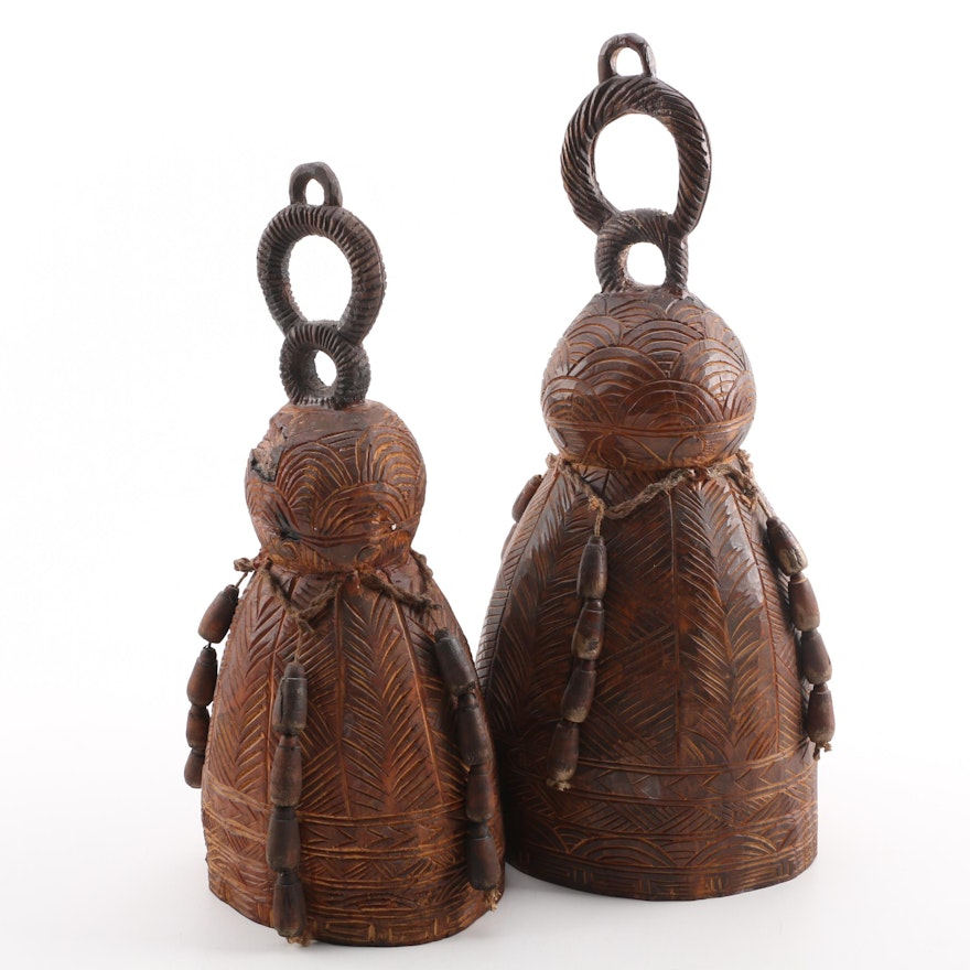 Carved Wooden Bells