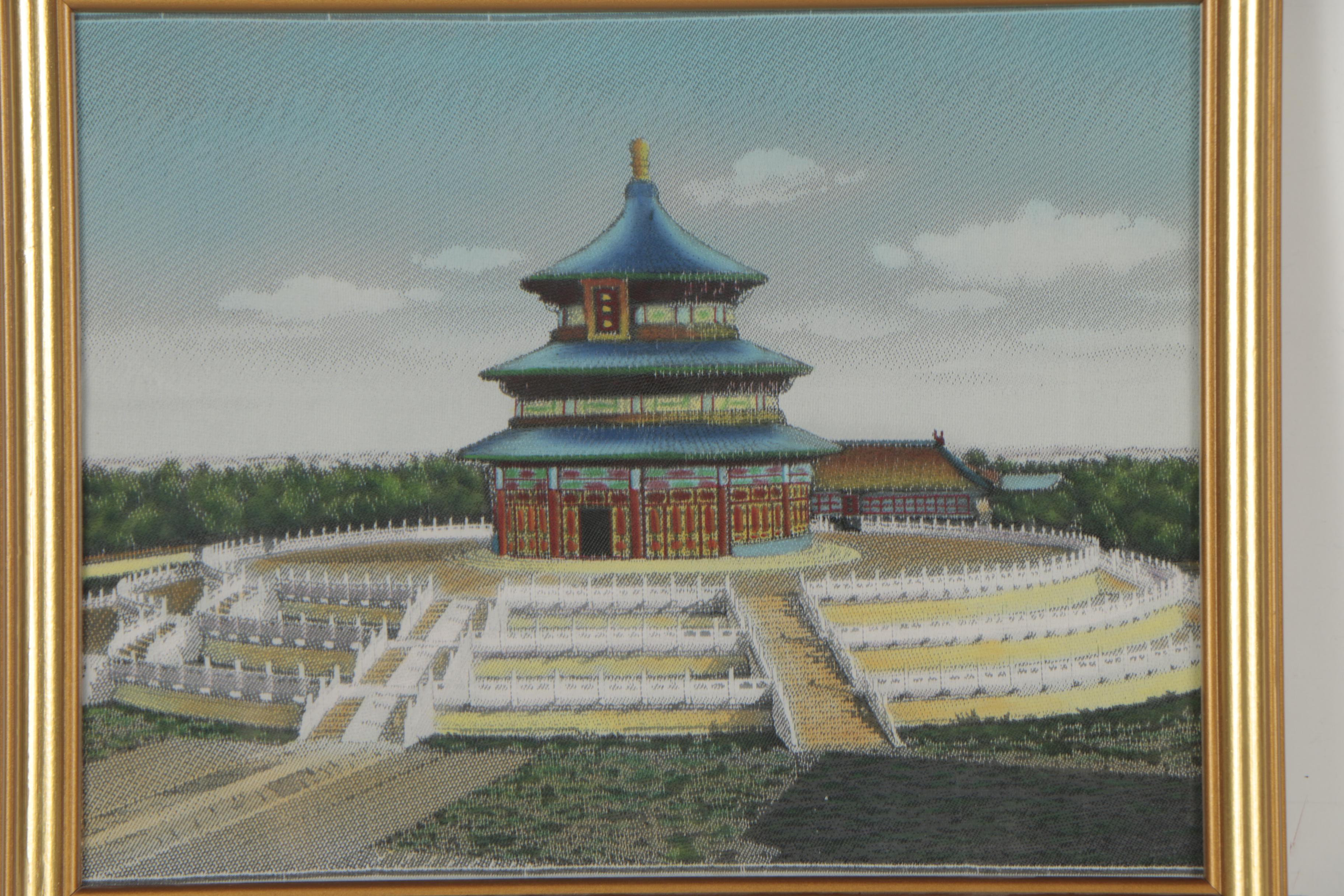 East Asian Style Embroidered and Embellished Textile