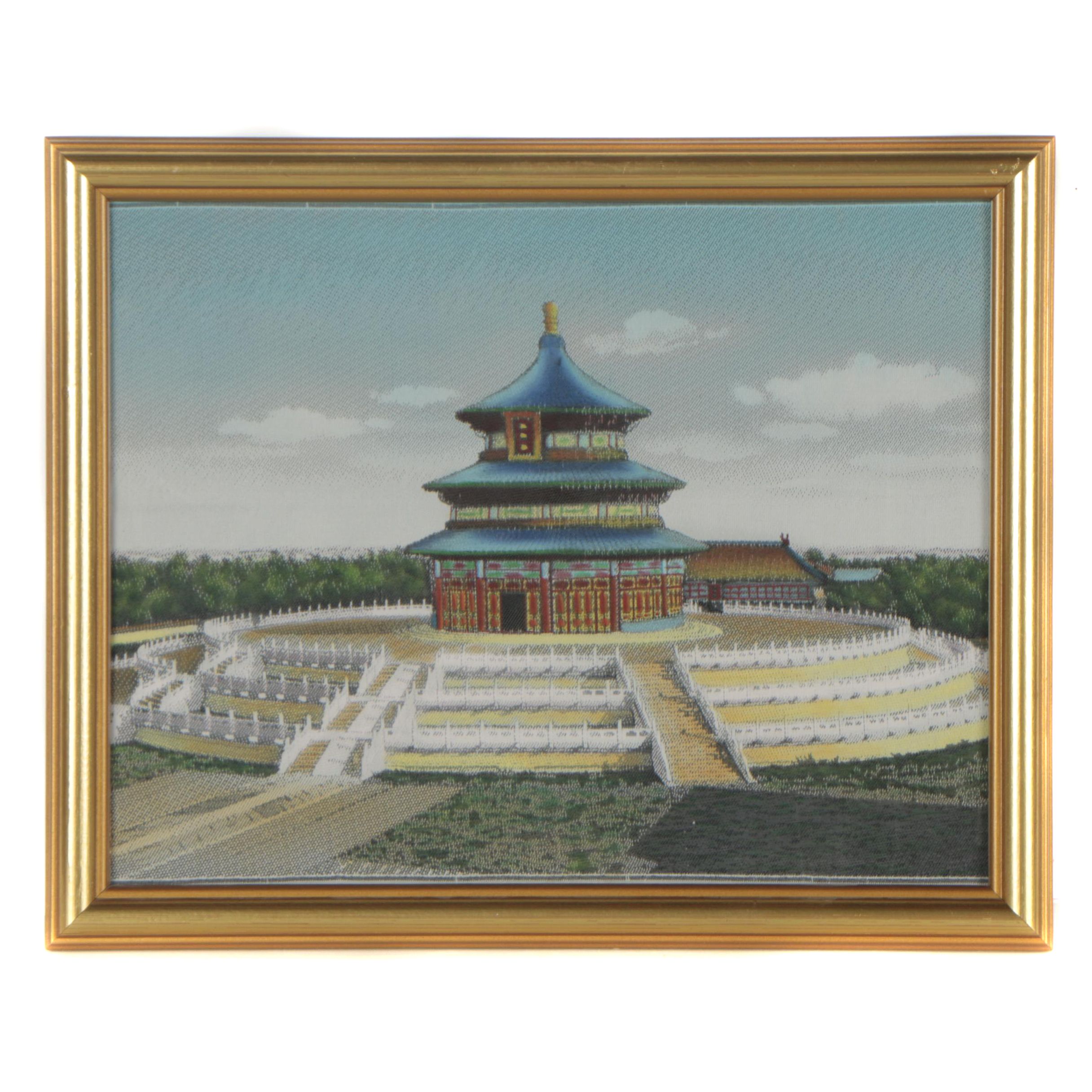 East Asian Style Embroidered and Embellished Textile