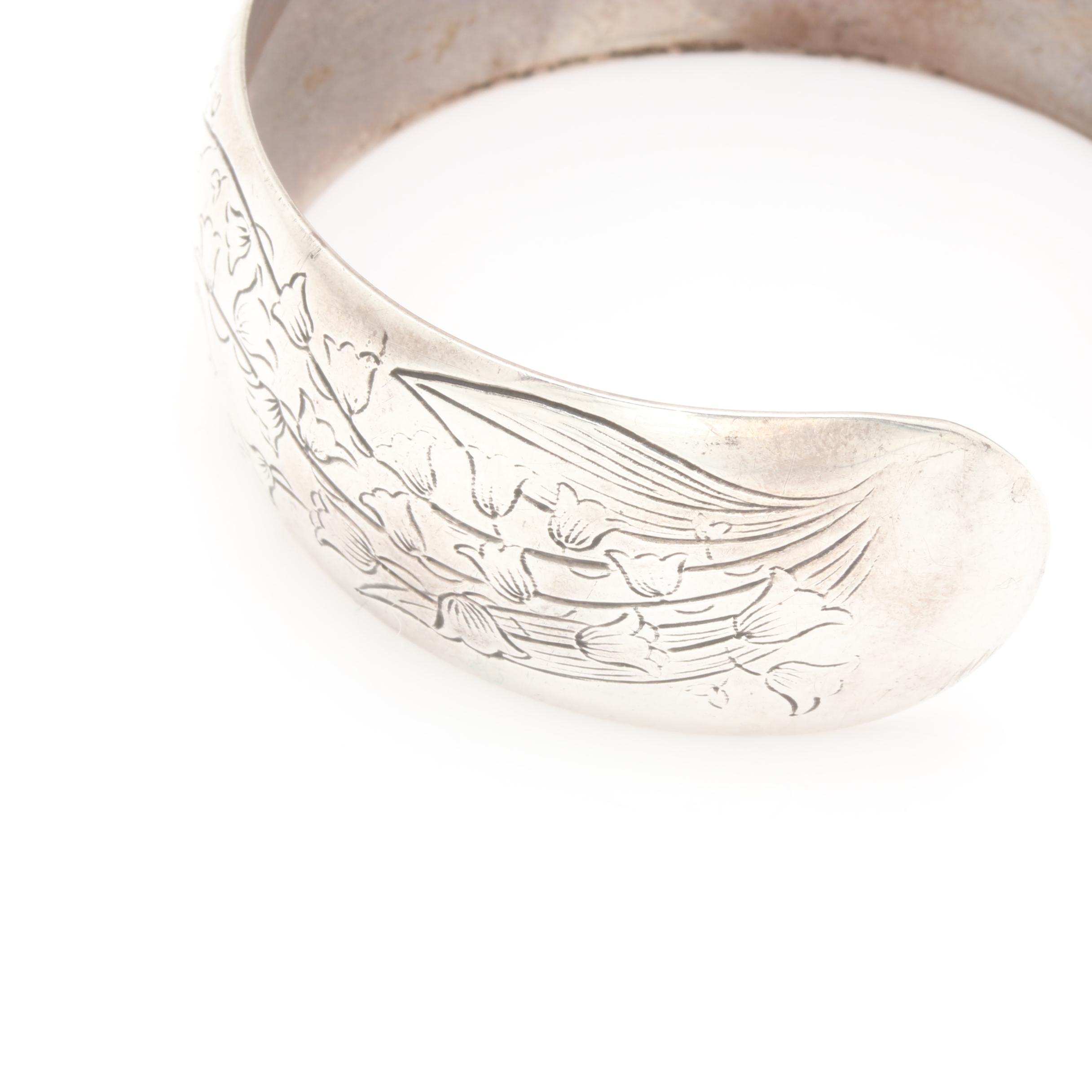 S. Kirk & Son Sterling Engraved Silver Cuff Bracelet