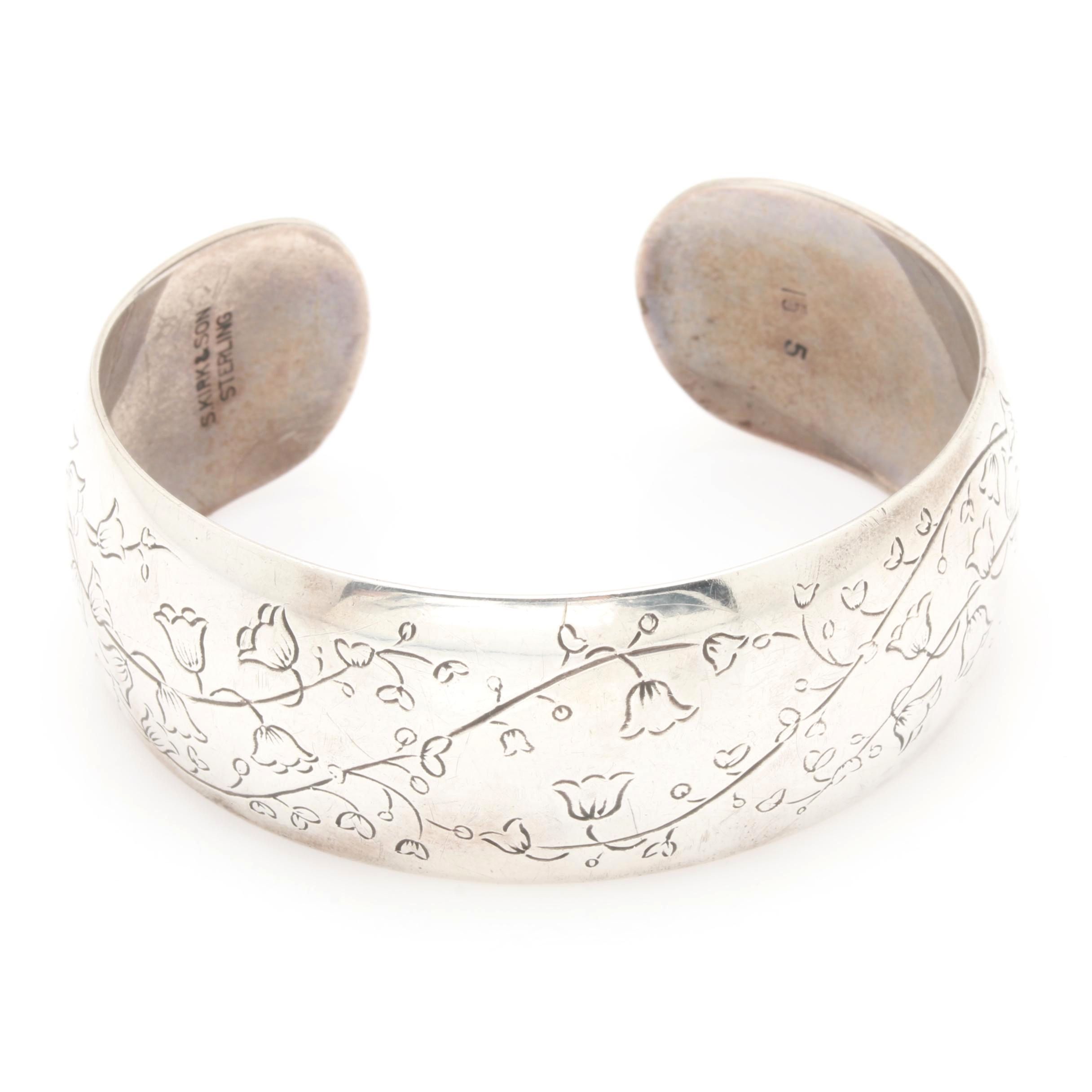 S. Kirk & Son Sterling Engraved Silver Cuff Bracelet