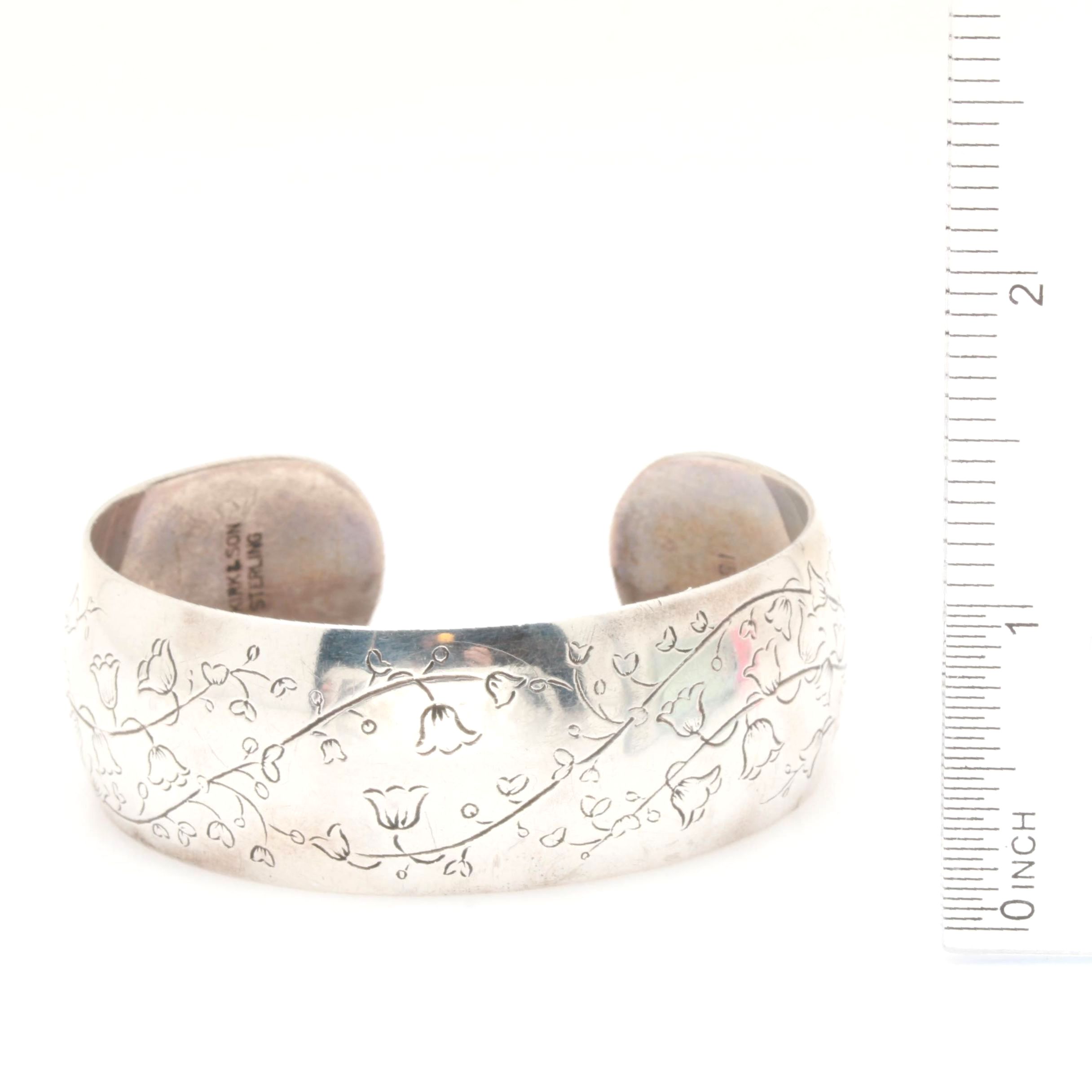 S. Kirk & Son Sterling Engraved Silver Cuff Bracelet
